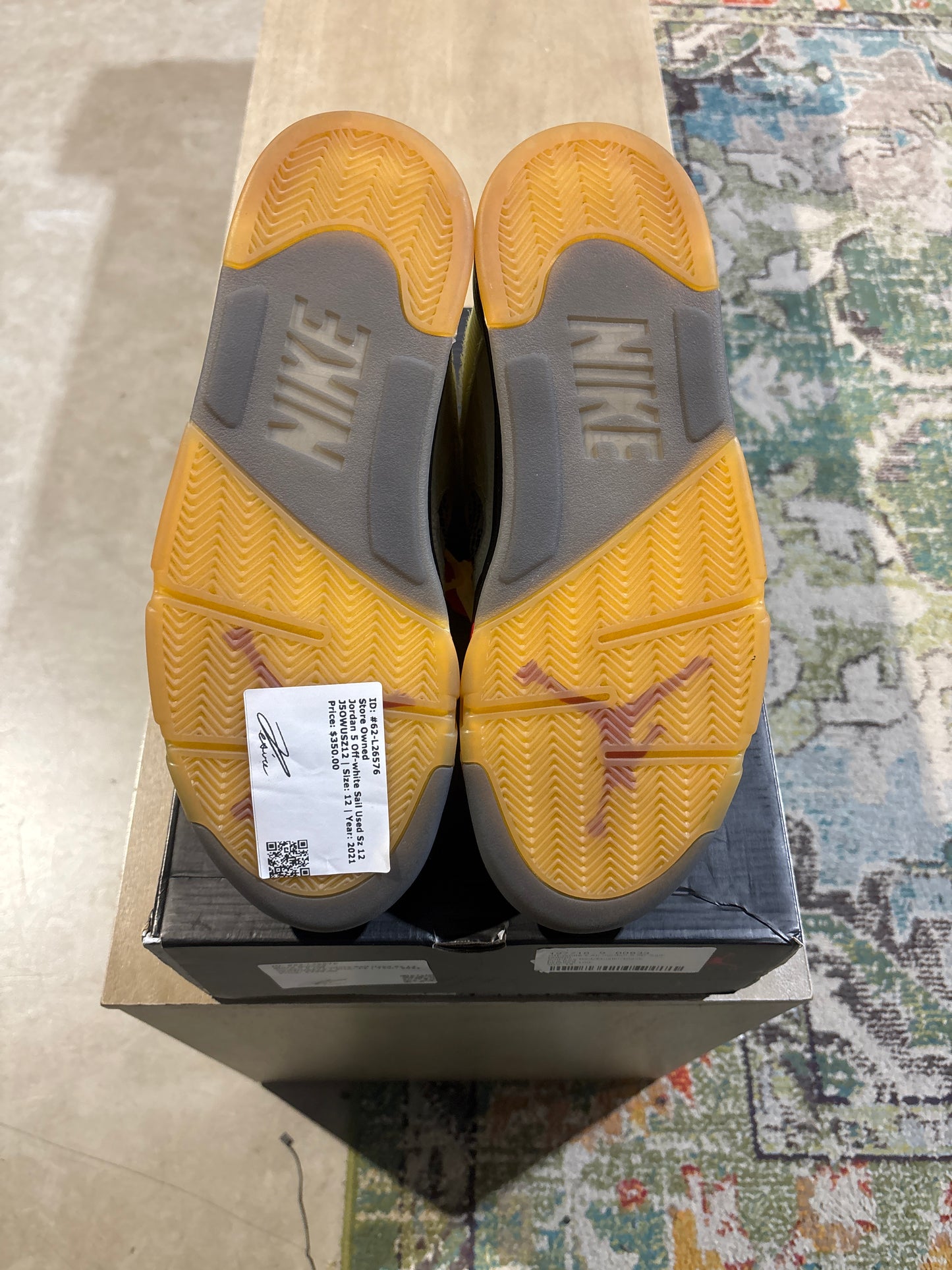 Jordan 5 Off-white Sail Used Sz 12