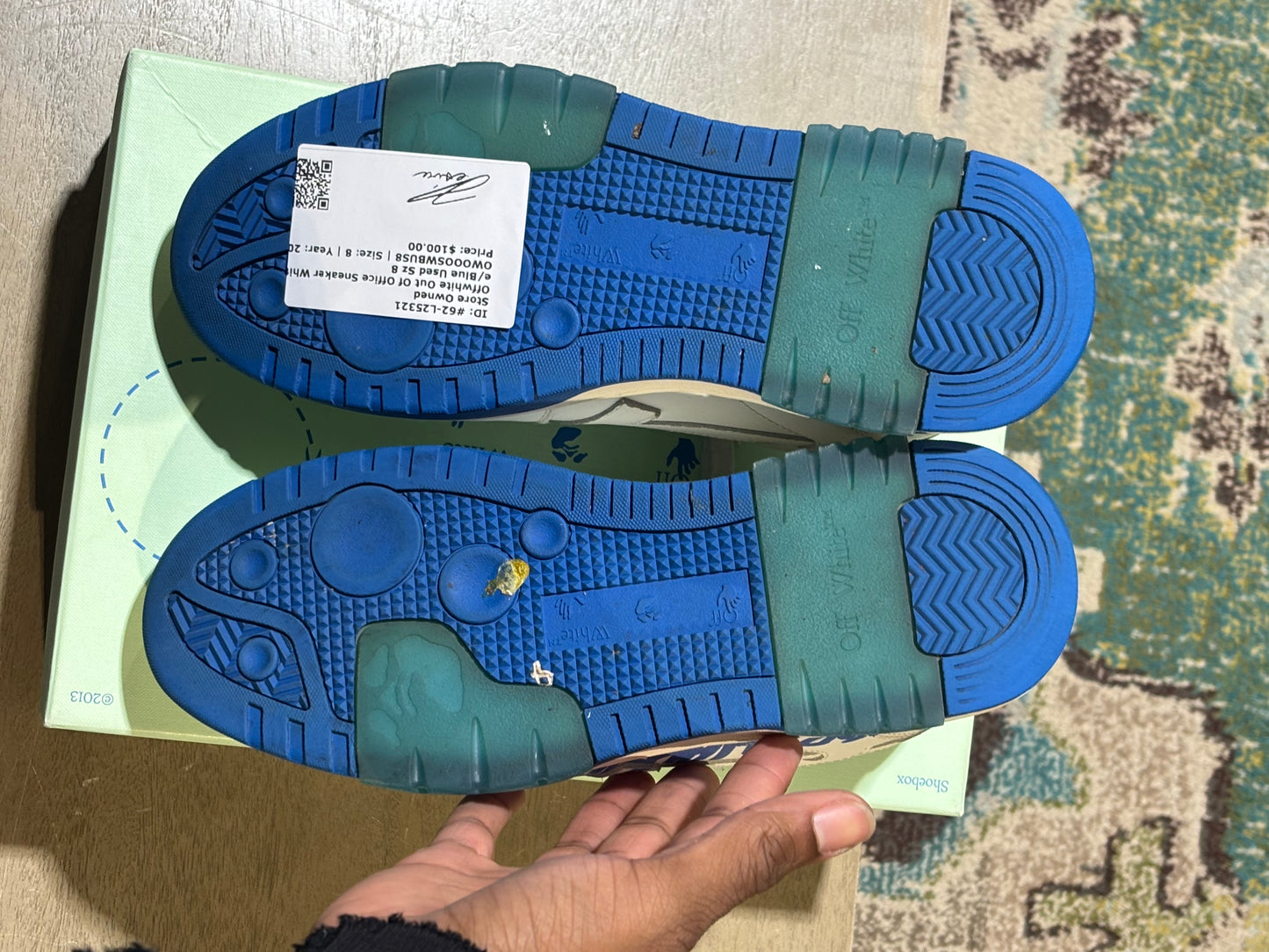 Offwhite Out Of Office Sneaker White/Blue Used Sz 8