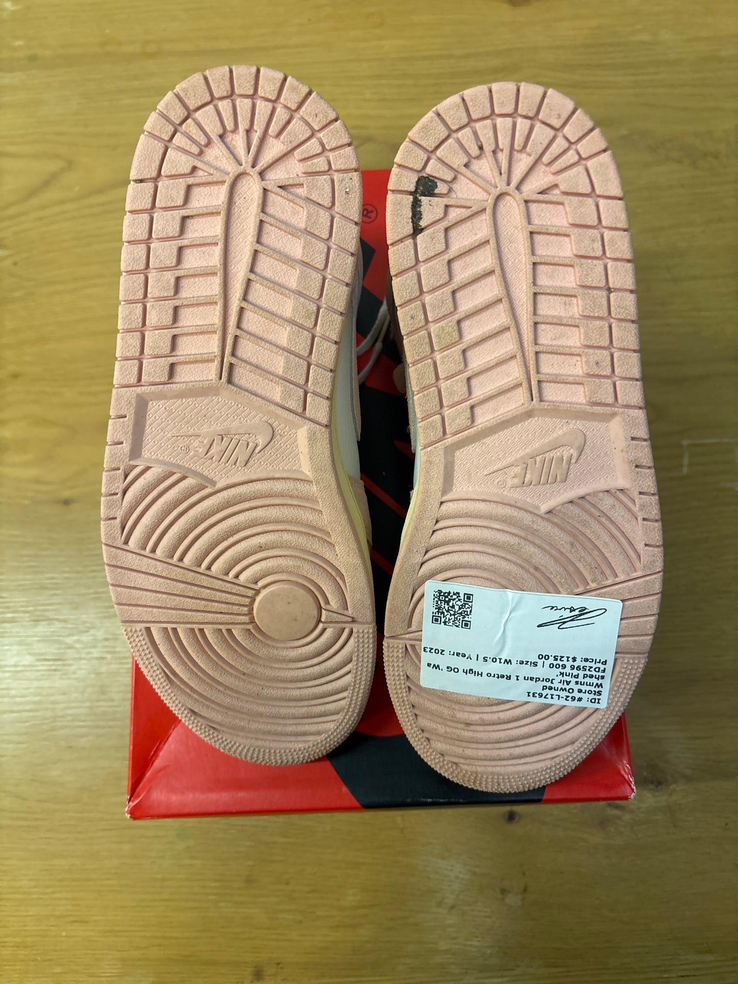 WMNS JORDAN 1 HIGH OG WASHED PINK used Sz 10.5W