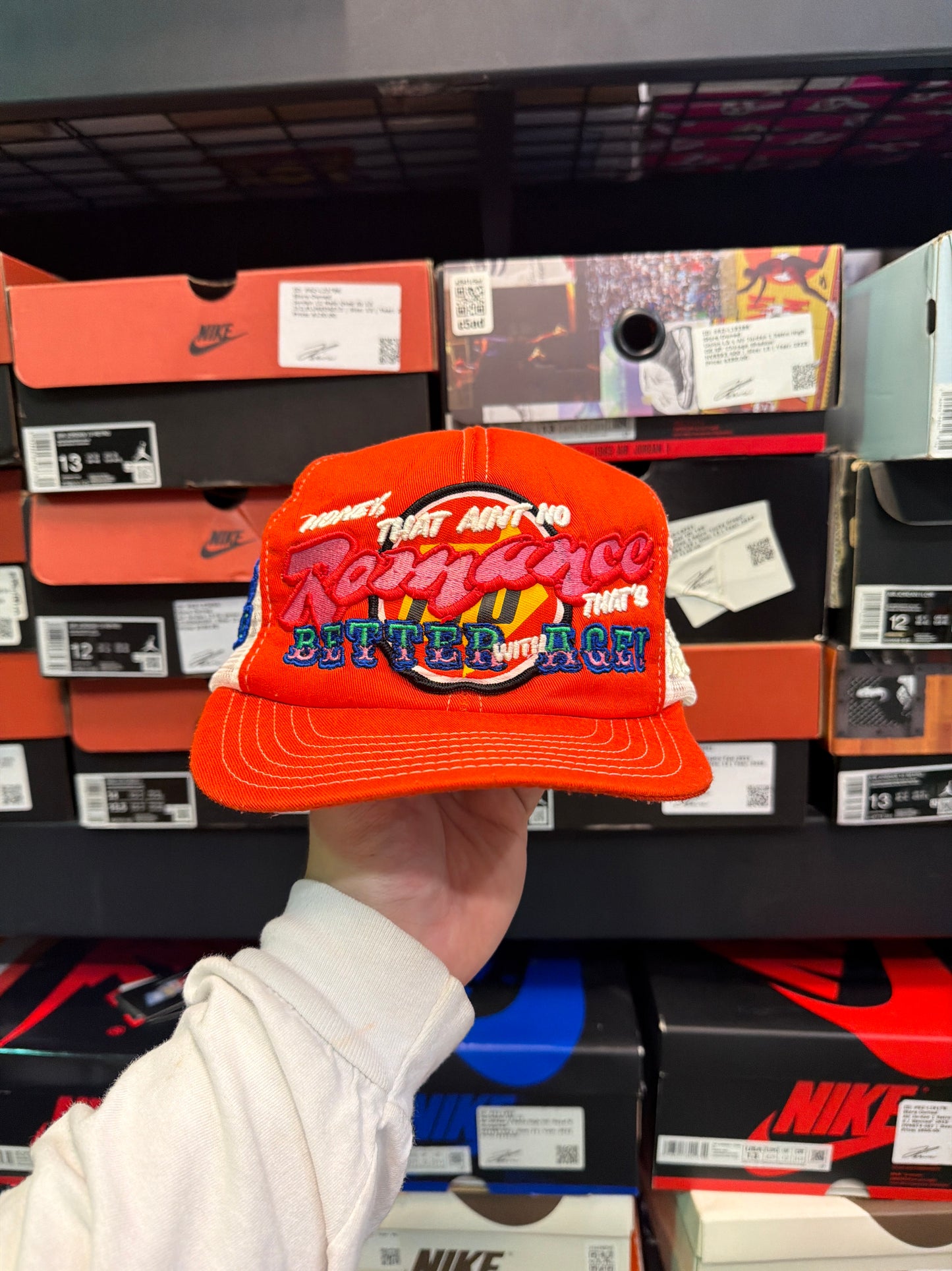 Better With Age Romance Hat Orange/White