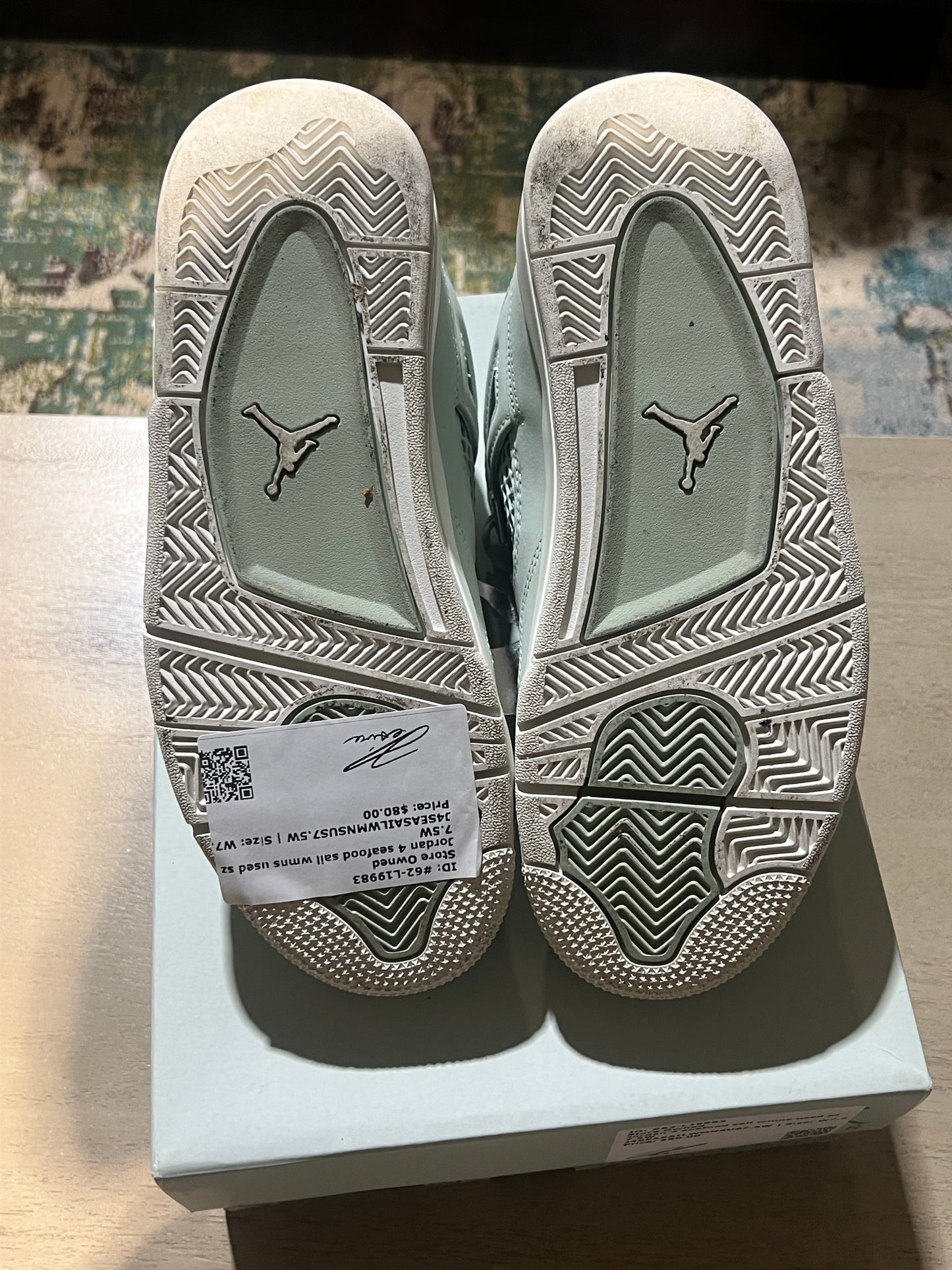 Jordan 4 seafood sail wmns used sz 7.5W