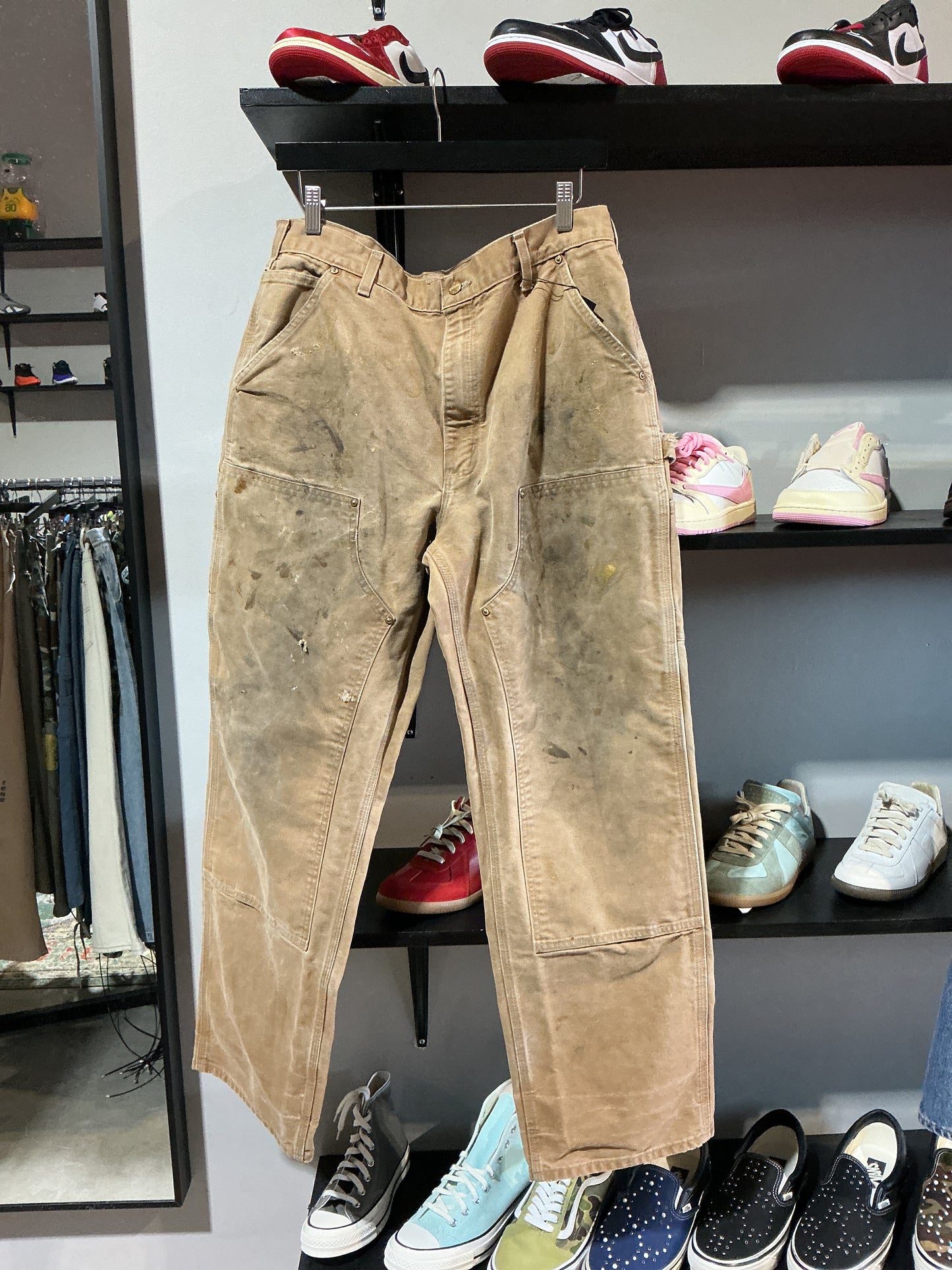 Vintage Double Knee Carhartt Khaki Oil Pants Sz 36