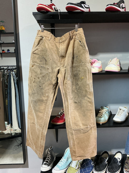 Vintage Double Knee Carhartt Khaki Oil Pants Sz 36