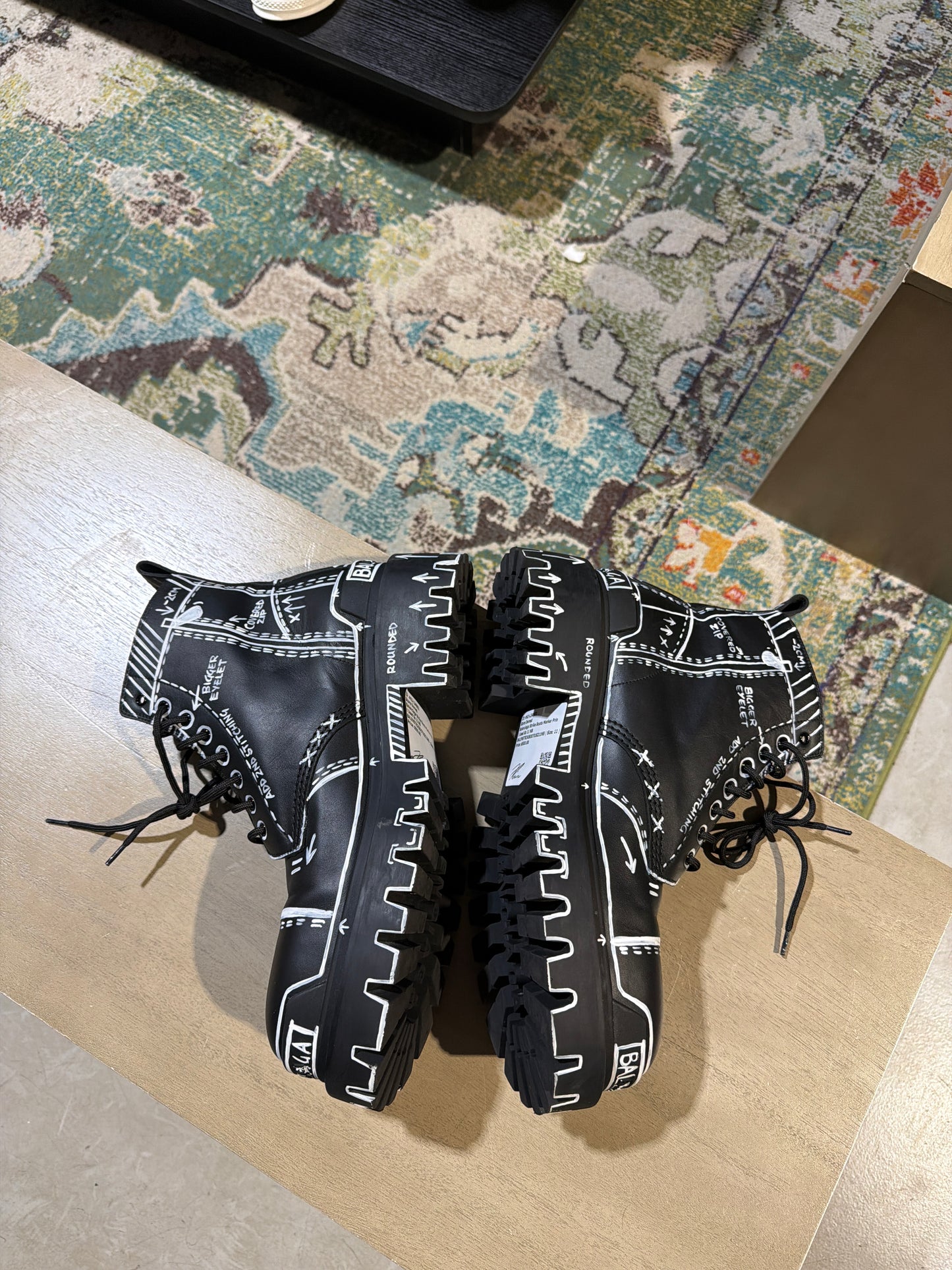 Balenciaga Strike Boots Marker Print Used Sz 11 NB