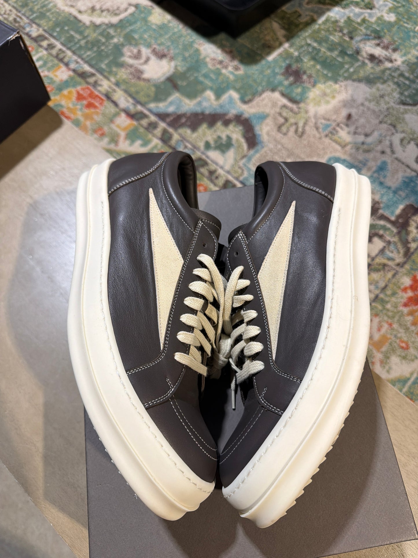 Rick Owens Vintage Sneaker Leather Grey/White Used Sz 12