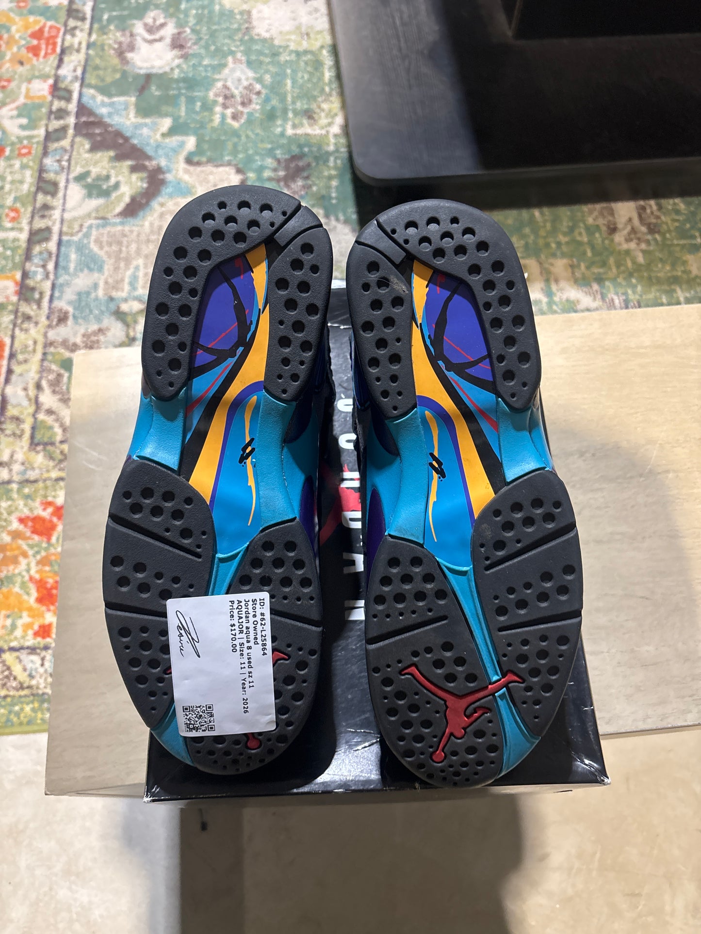 Jordan aqua 8 used sz 11