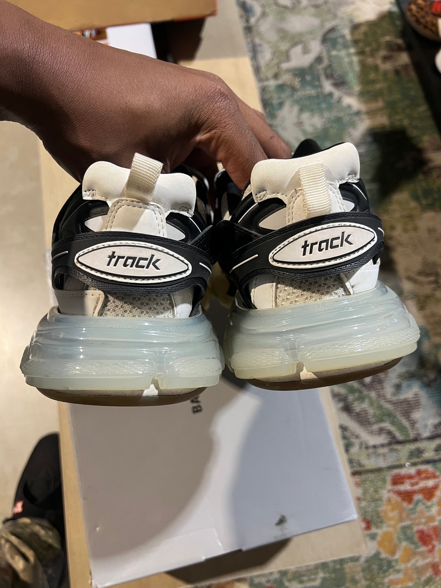 balenciaga track white black used sz 7