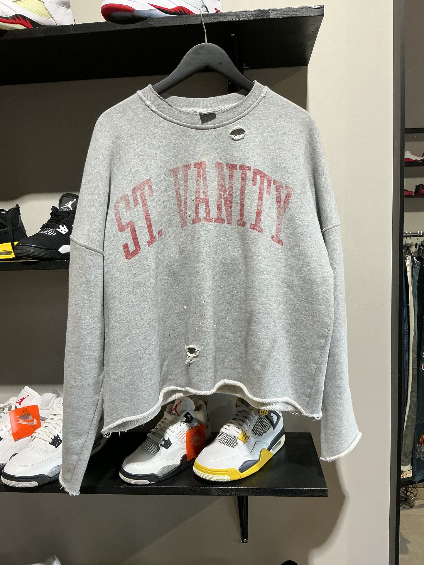 Saint Vanity Red/Grey Crewneck Sz M
