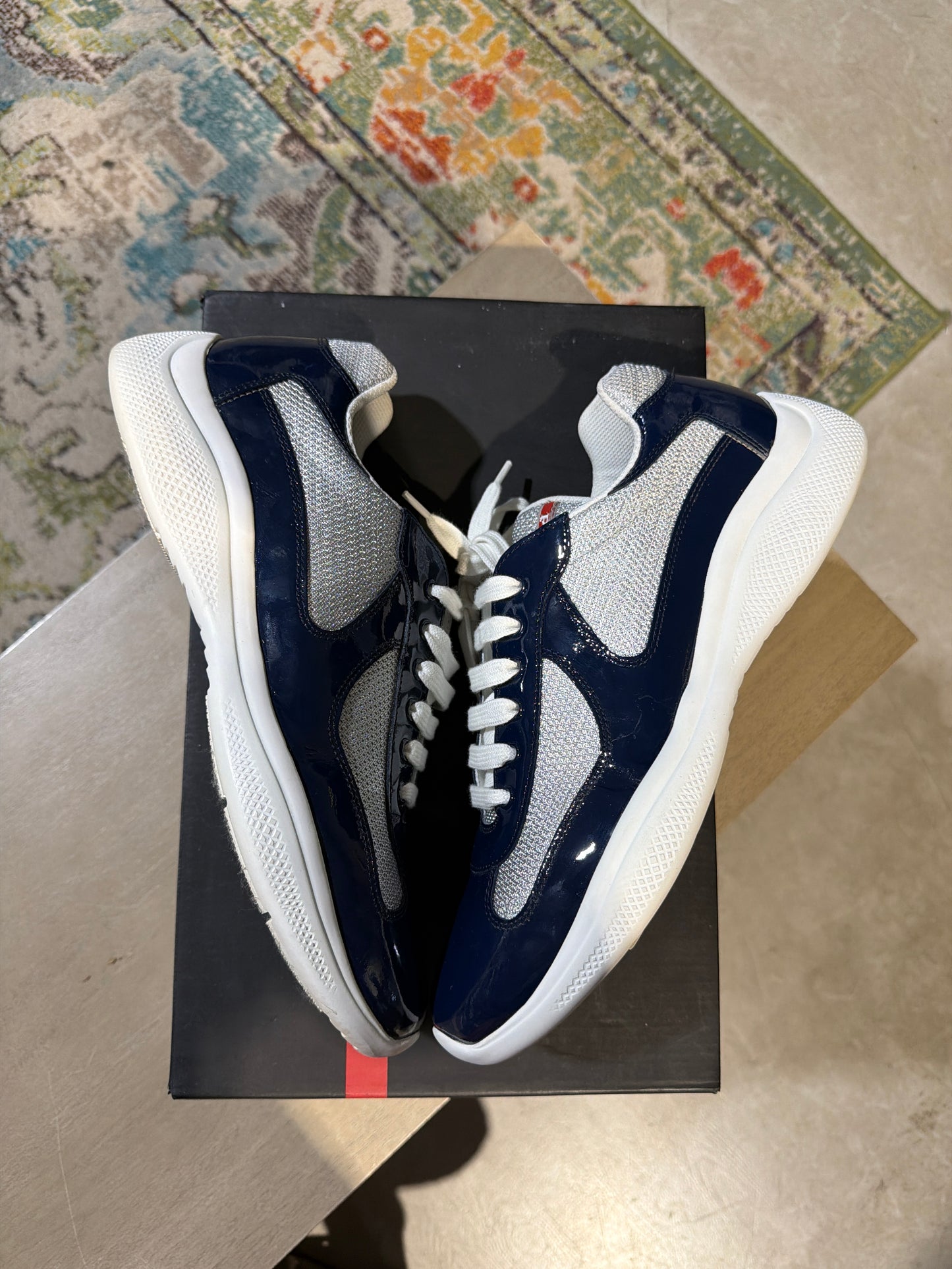 Prada Cup Navy/White Used Sz 10.5