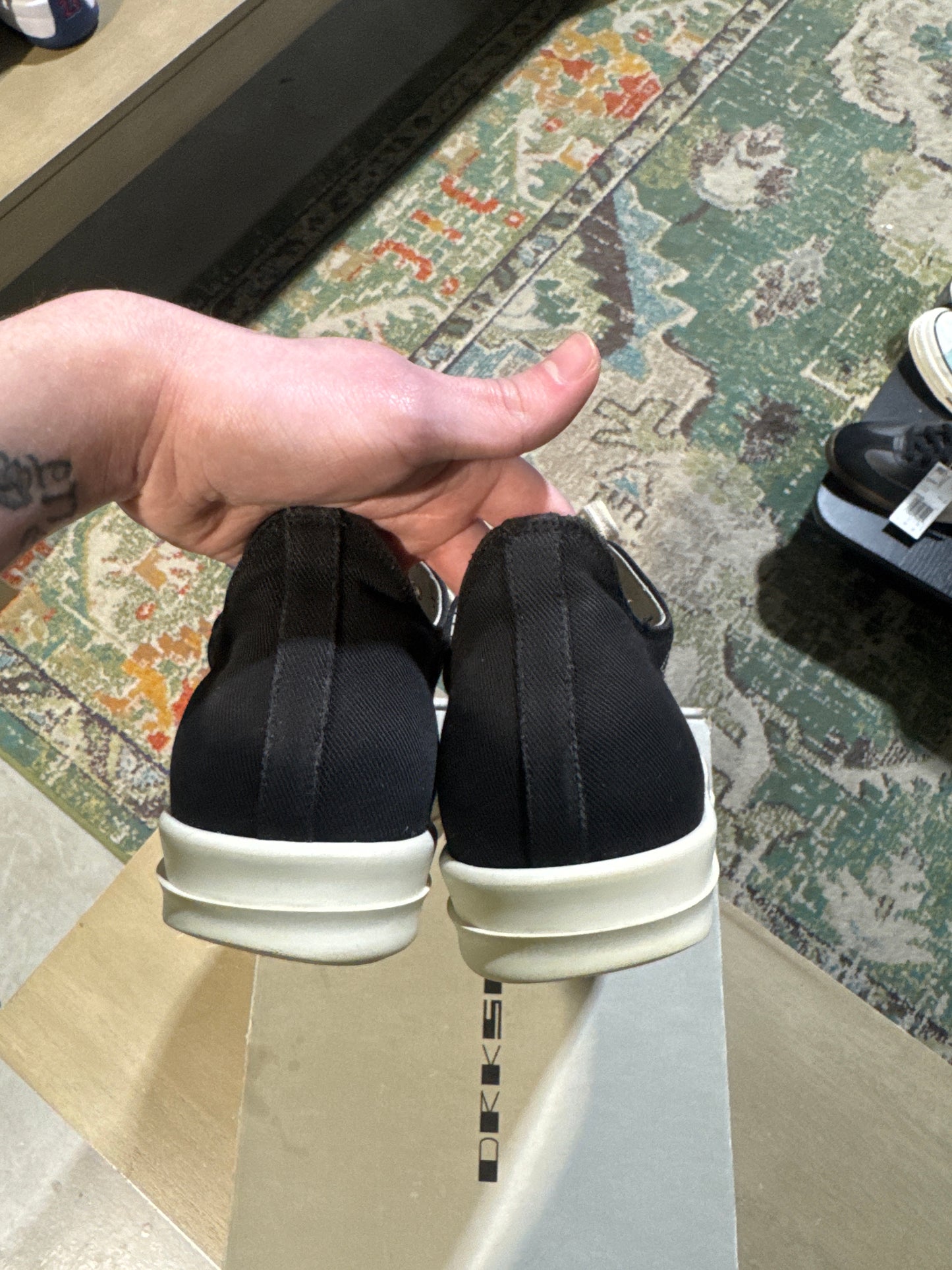 Rick Owens DRKSHDW Luxor Low Pentagram Black Pearl Used Sz 11.5