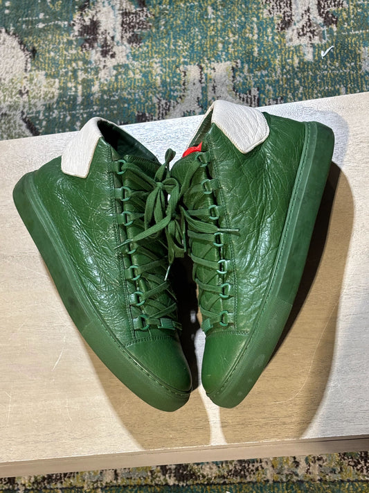 Balenciaga Arenas Green/White Used Sz 11 Nb - Pre-Owned