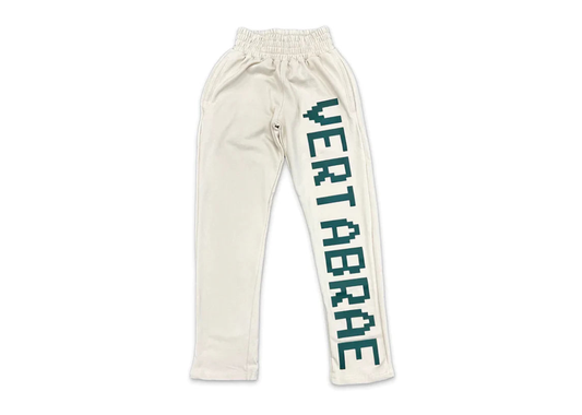 cream/green vertabrae pants