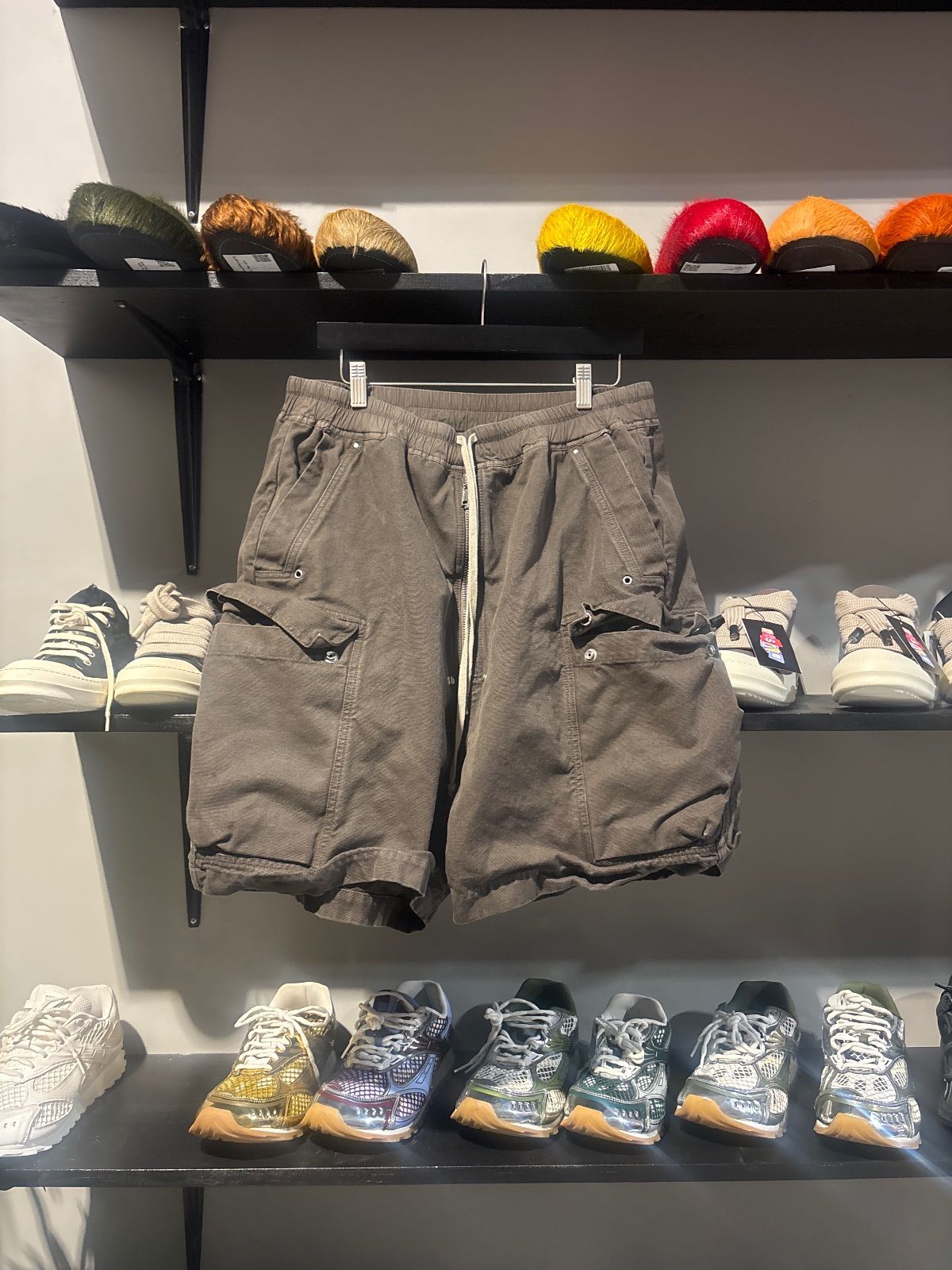 Rick Owens Dark Brown Drkshdw Cargo Shorts