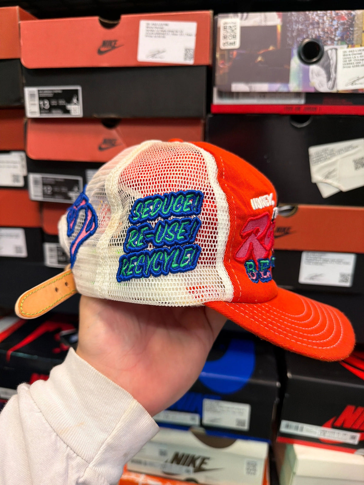 Better With Age Romance Hat Orange/White - Pre-Owned