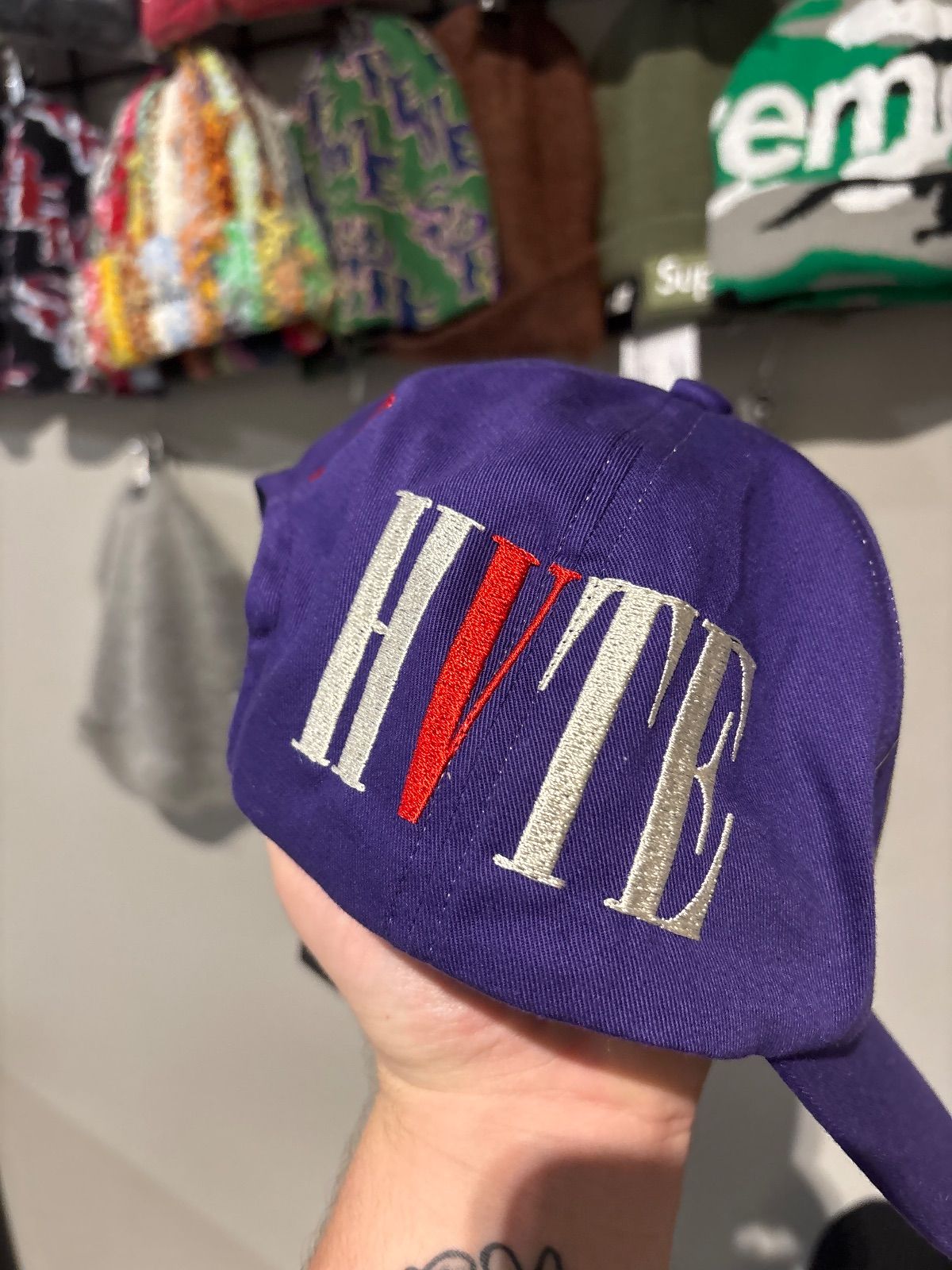 Saint Micheal Vlone Purple Snapback