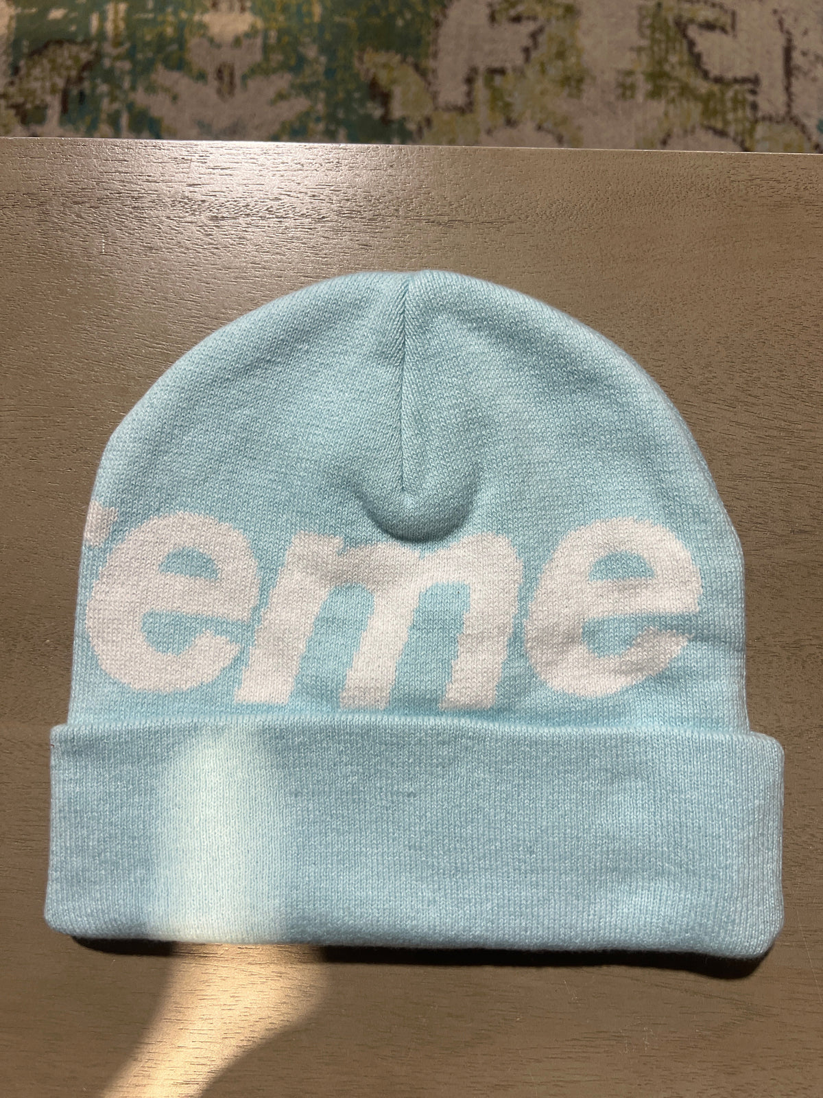 Supreme Big Logo Beanie Light Blue