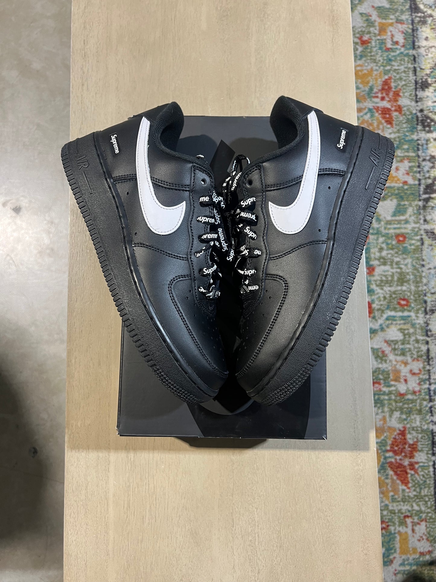 supreme x Air Force I black white check used sz 7