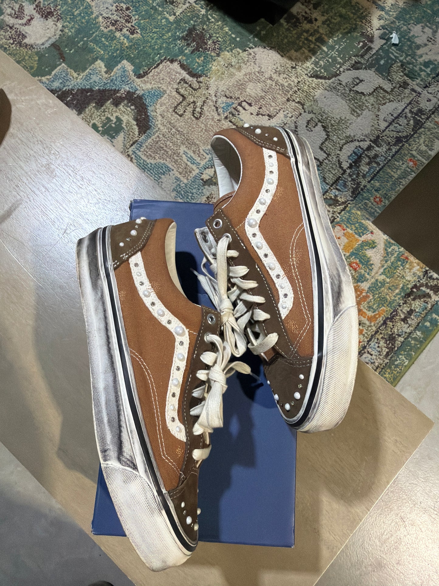VANS OLD SKOOL PEARLIZED COCOA BROWN USED SZ 10.5