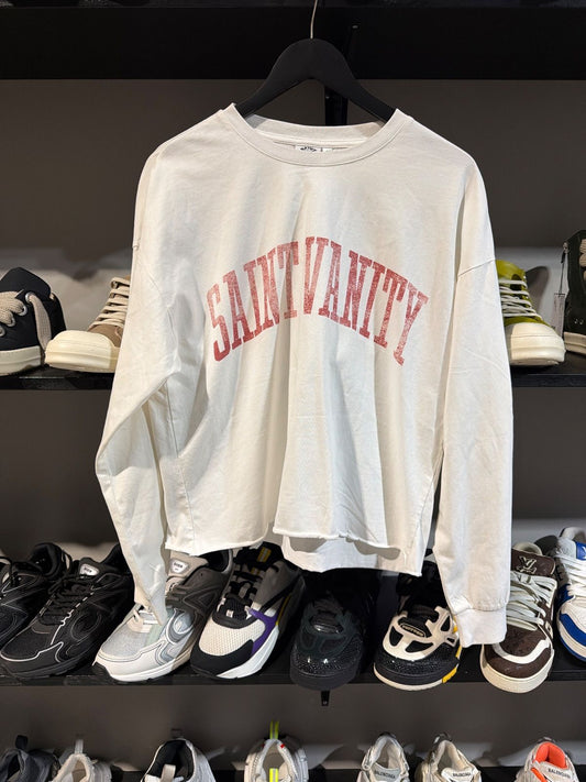 saint vanity white/red longsleeve cropped