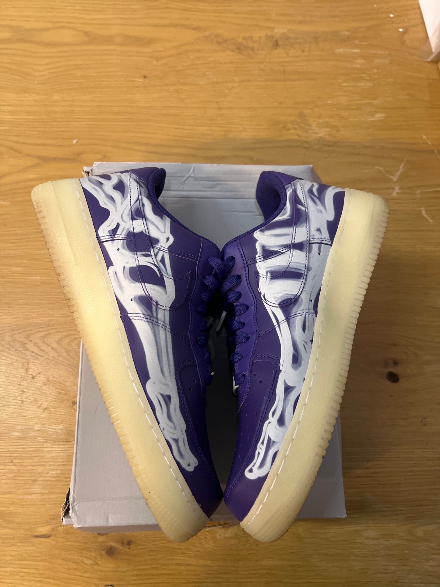 Air Force 1 low purple skeleton sz11