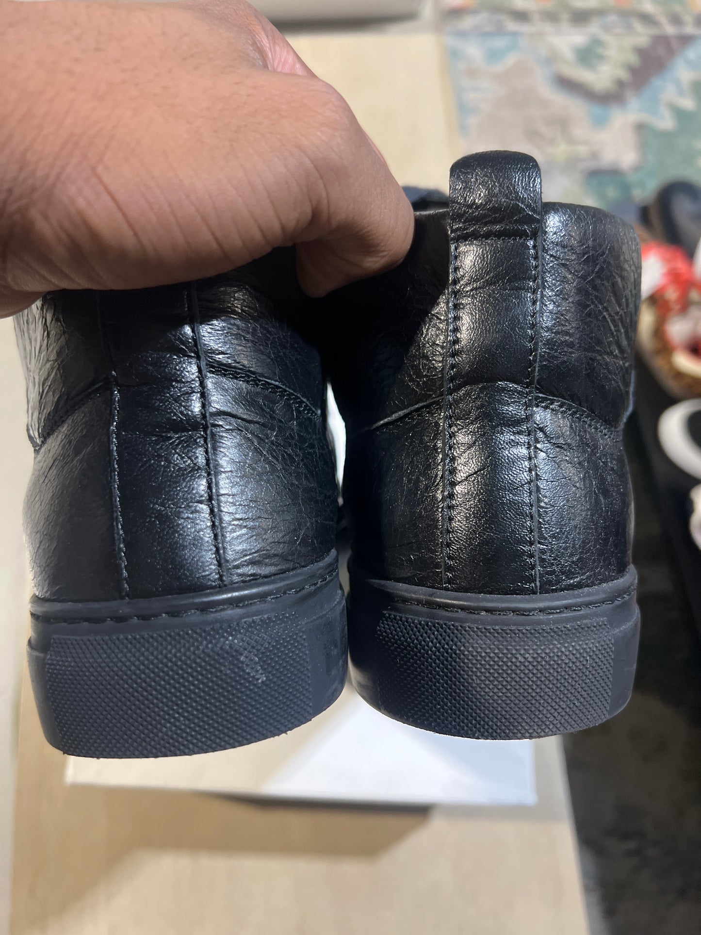 BALENCIAGA ARENAS BLACK ON BLACK LEATHER
