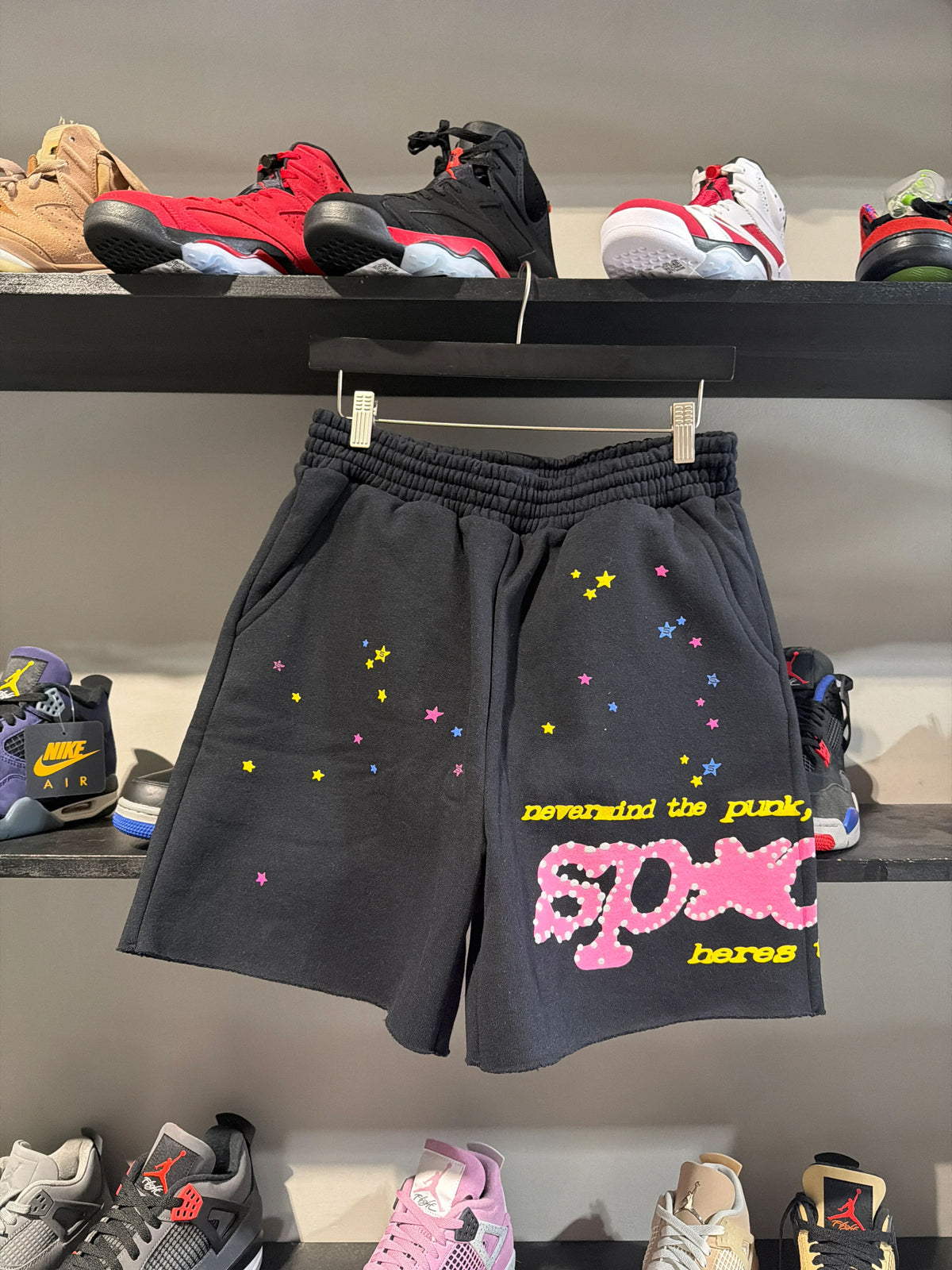 Sp5der P*Nk Black/Pink Shorts