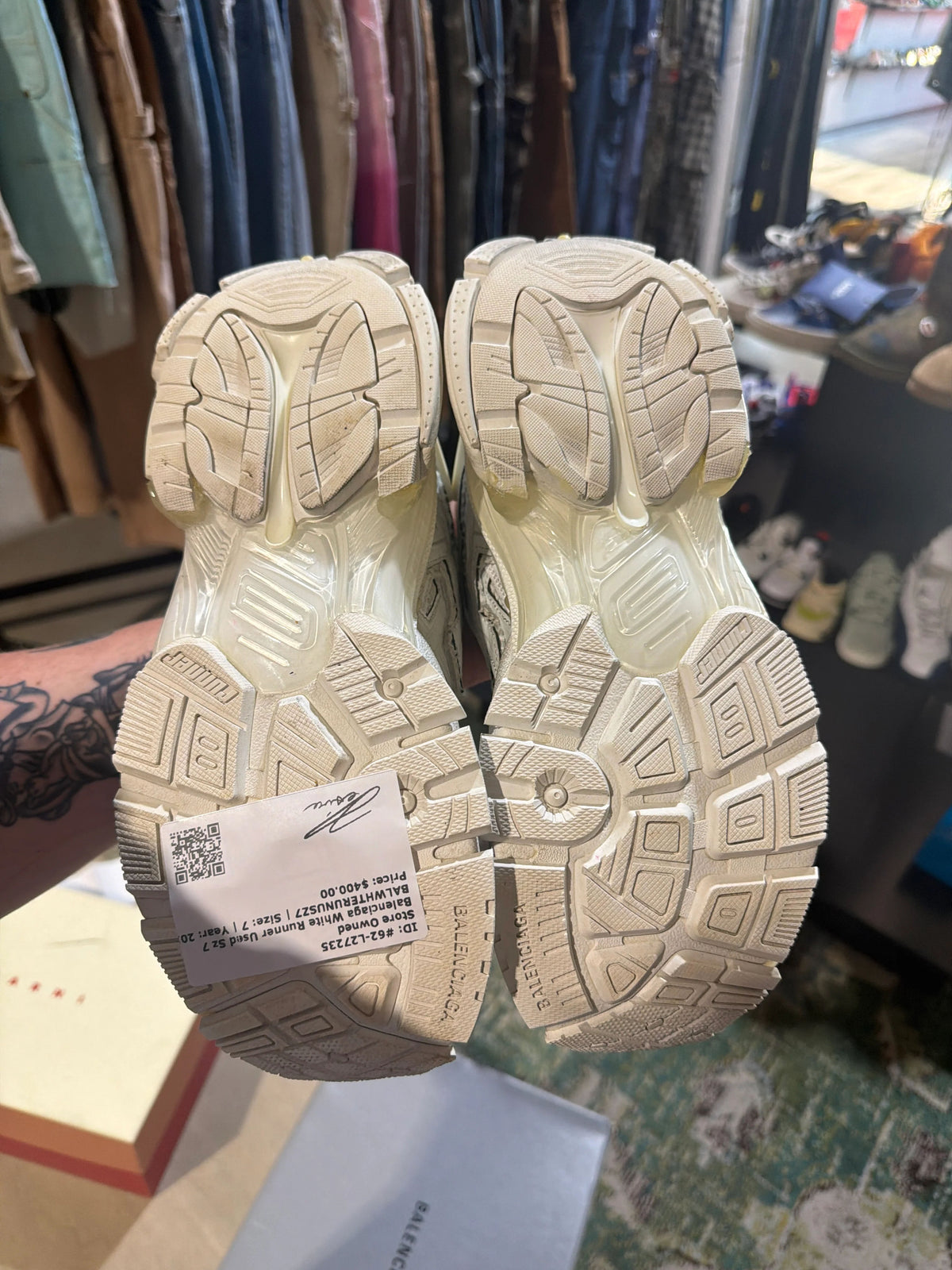 Balenciaga White Runner Used Sz 7 - Pre-Owned