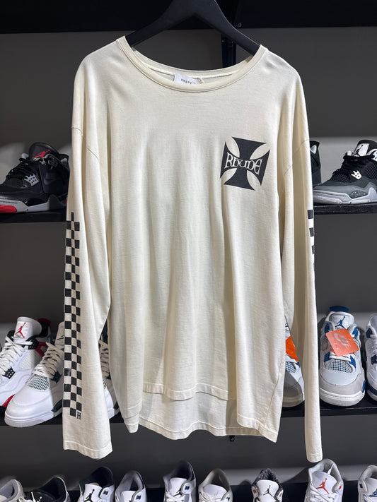 Rhude cream long sleeve checkered board