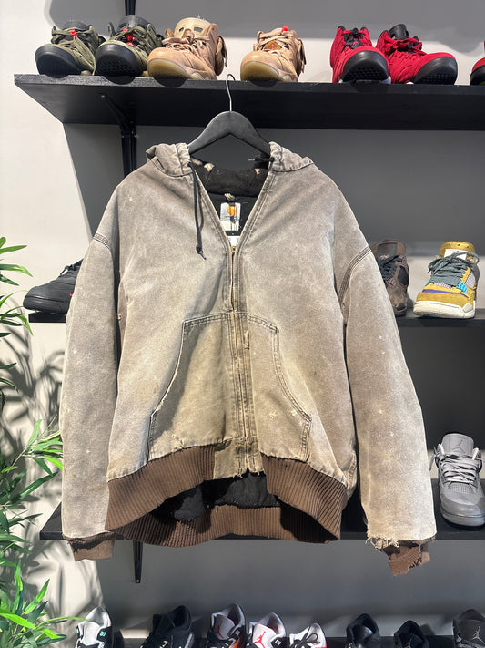 Vintage Ash Grey Carhartt Zipup Hoodie Sz XXL