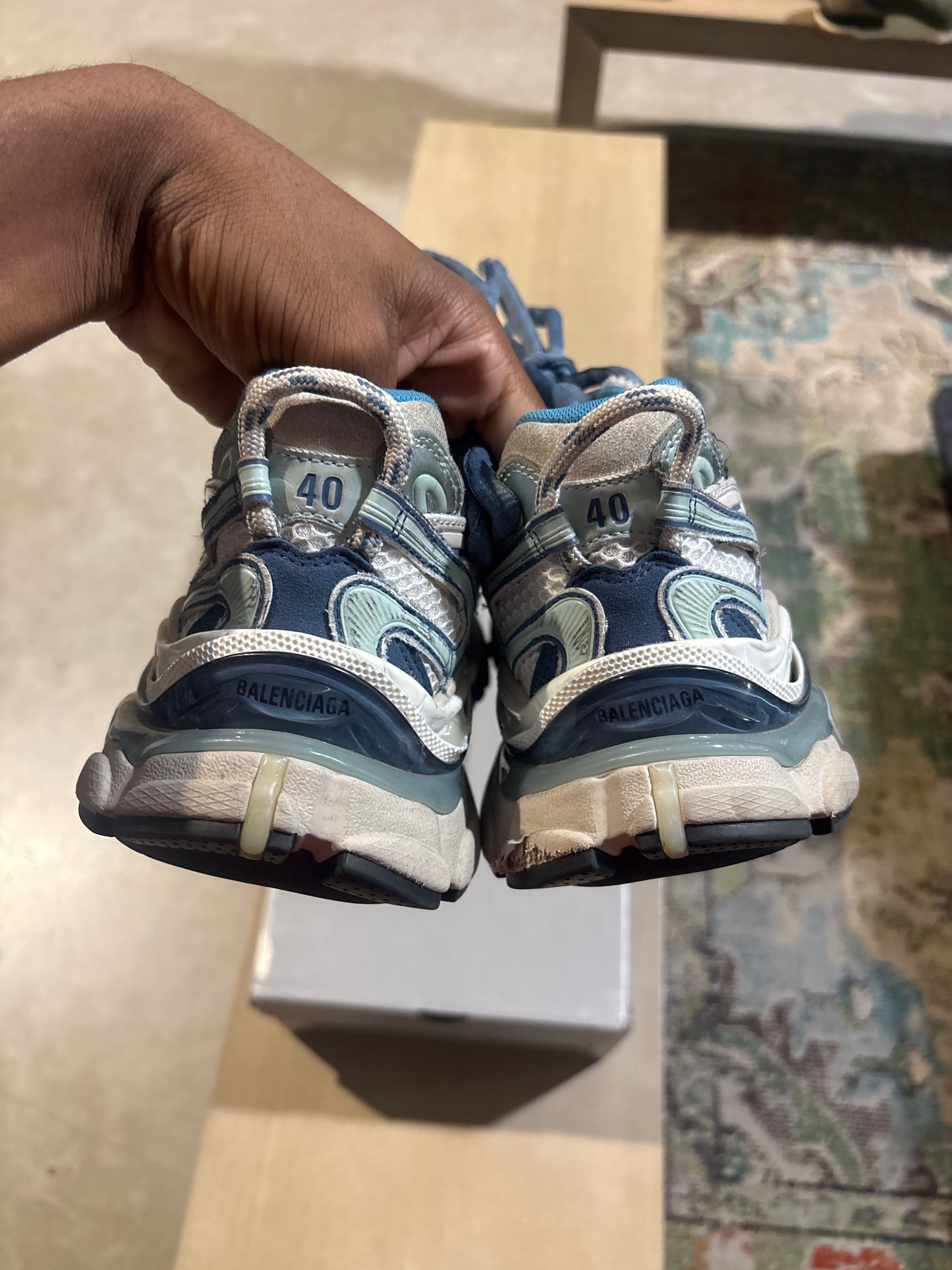 Balenciaga Runner Worn Out Blue Used Sz 7