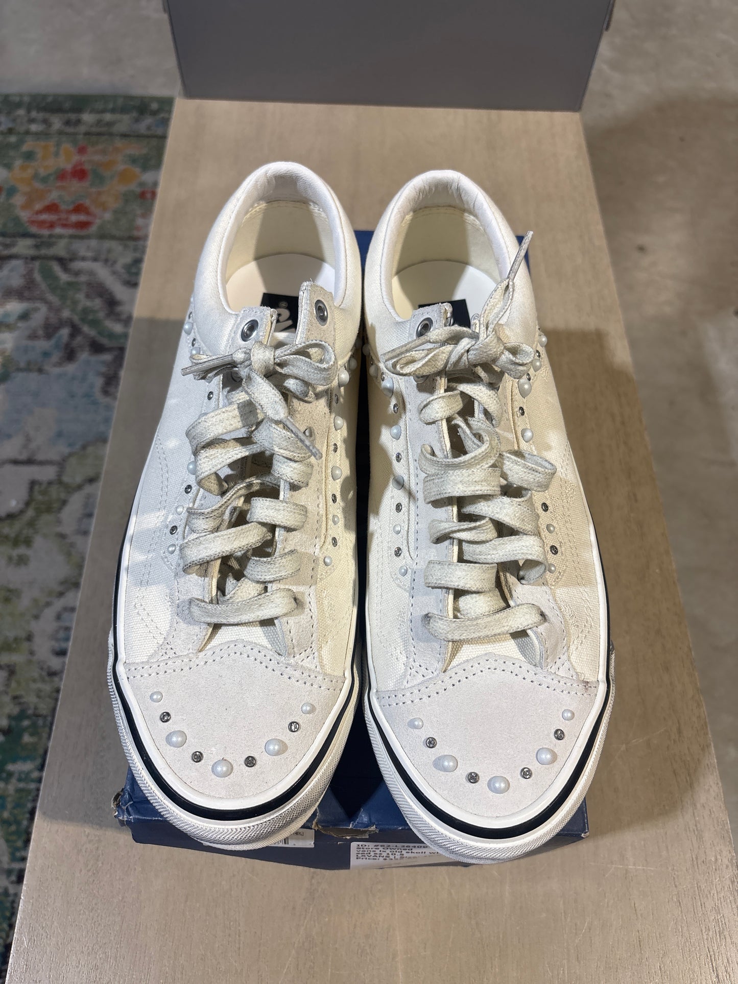 vans lx old skoll white pearlized used sz 10.5