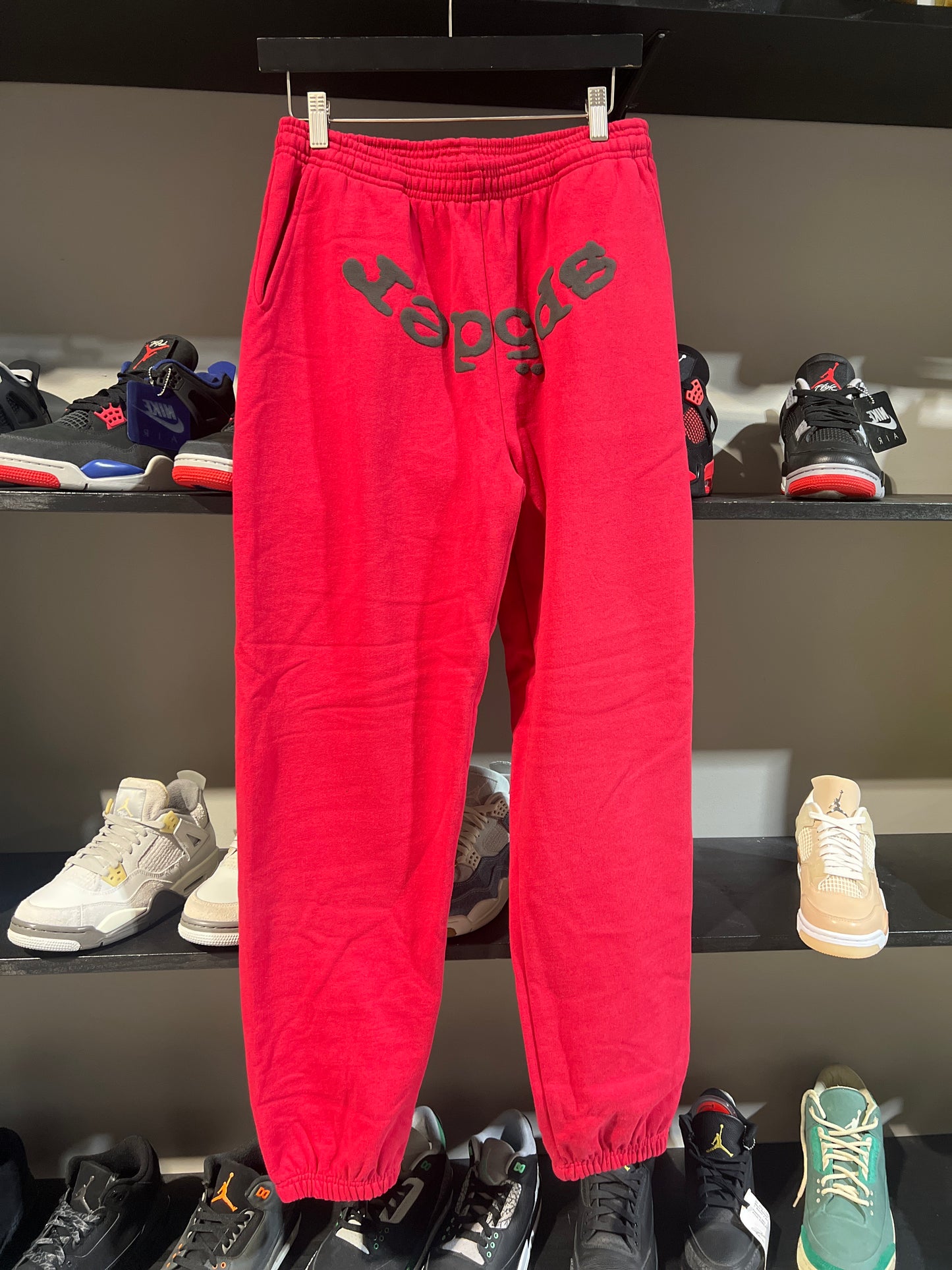 Sp5der Og web sweatpants red black