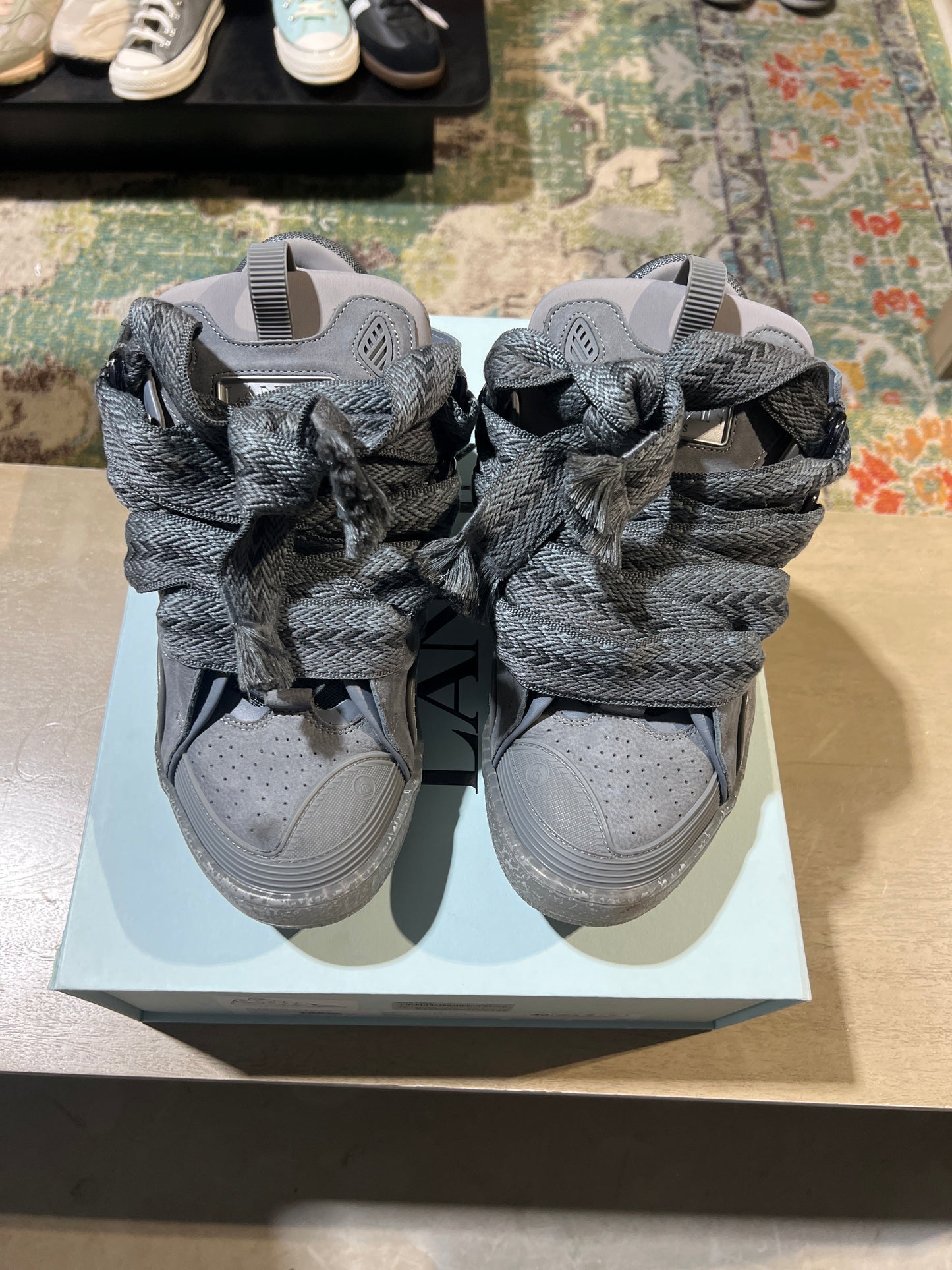 Lanvin curb sneaker grey on grey used sz 11