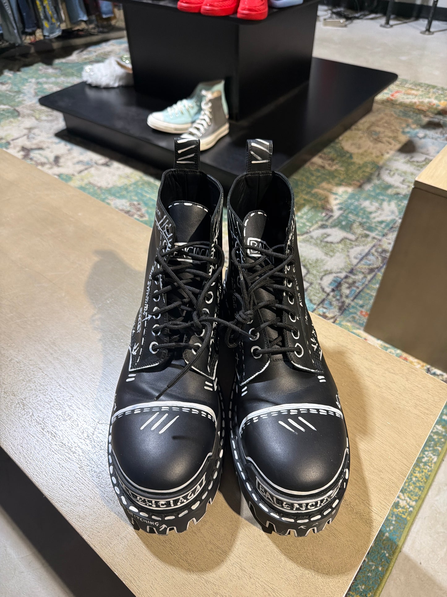 Balenciaga Strike Boots Marker Print Used Sz 11 NB