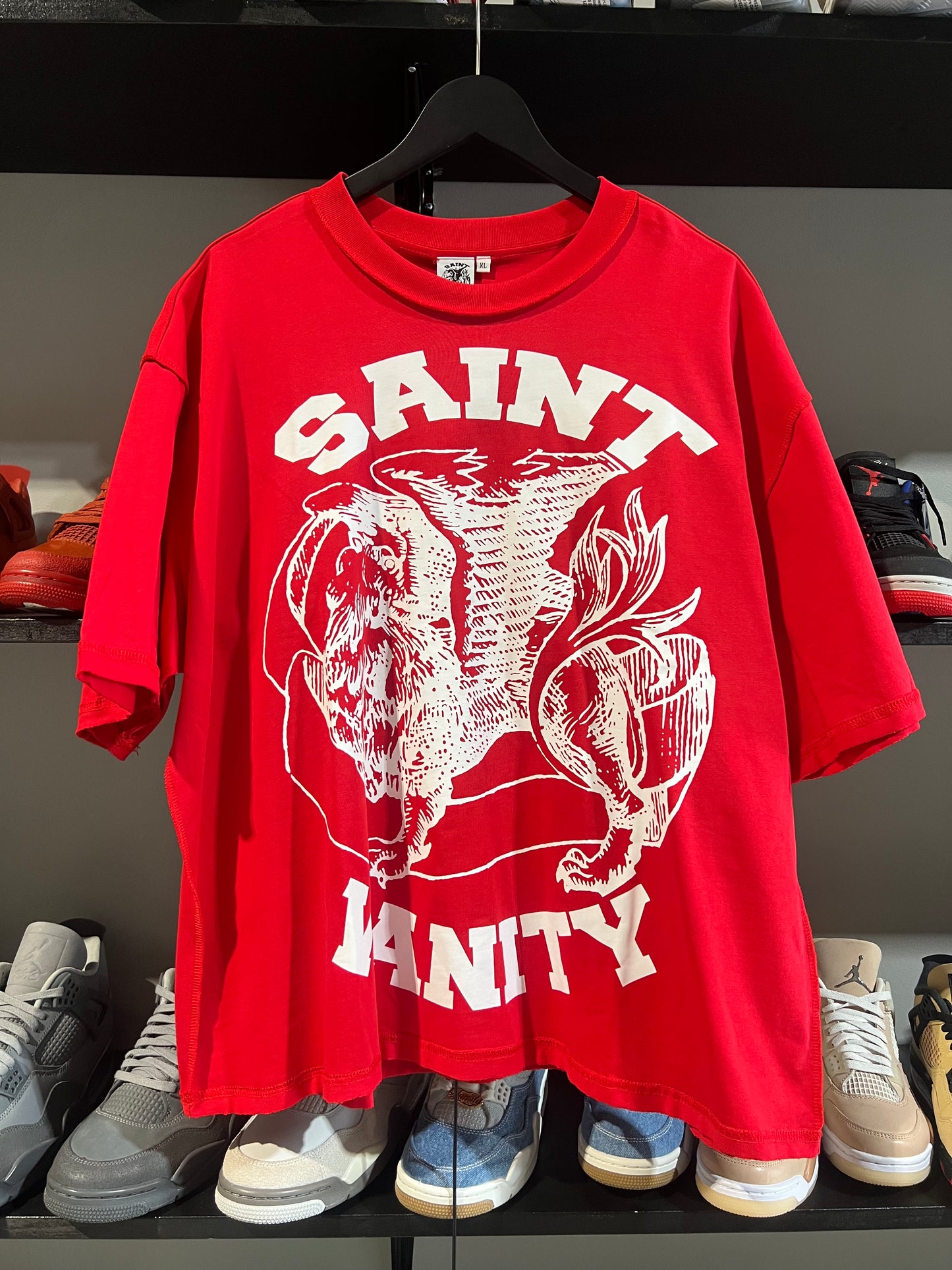 red white saint vanity tee