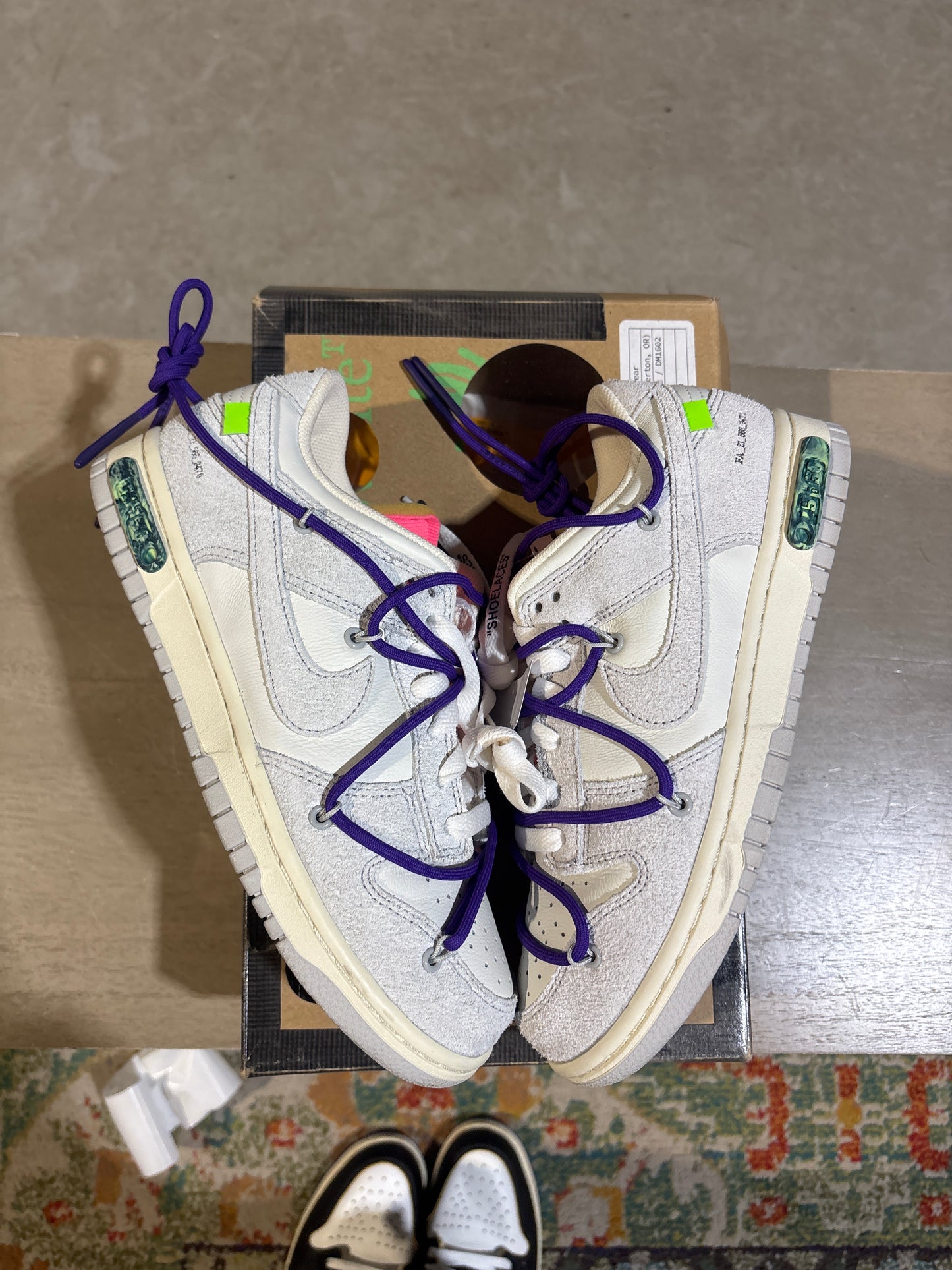 Nike dunk low off white lot 15 used sz 7