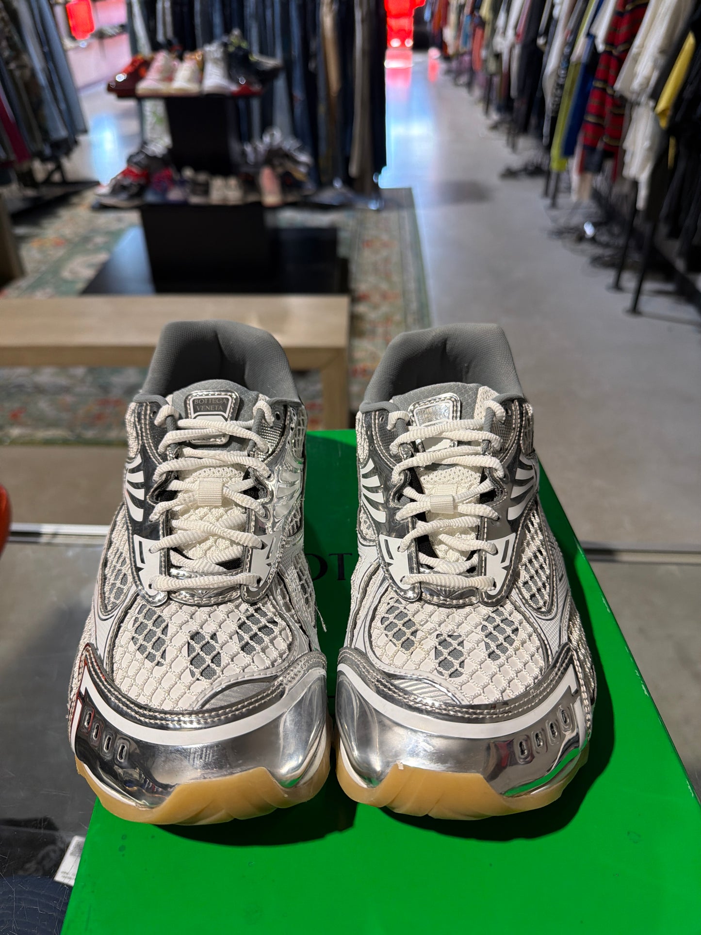 Bottega Orbit Silver/Gum Used Sz 10