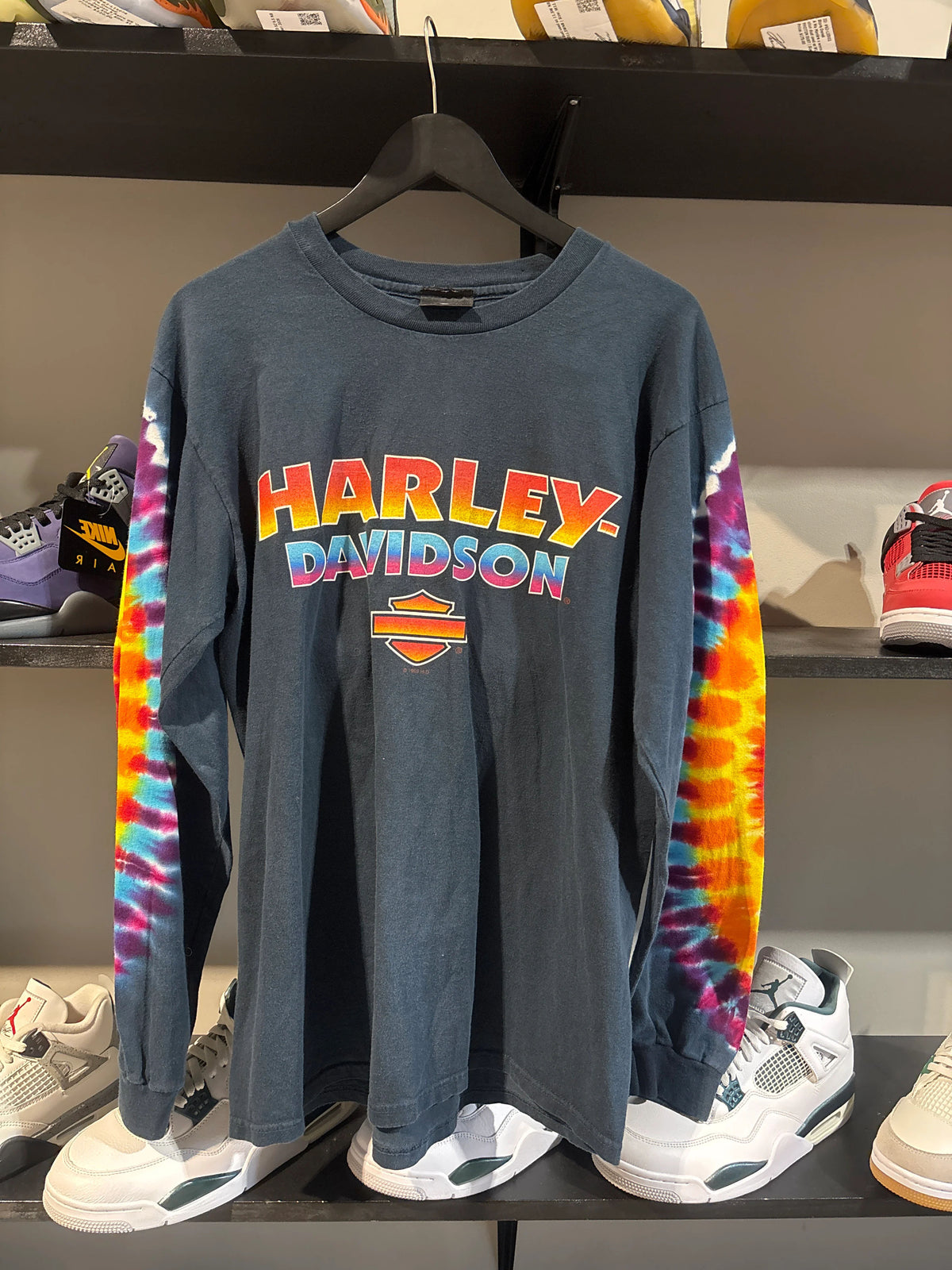 Vintage Harley Davidson Tie Dye Milwaukee L/S Sz L - Pre-Owned