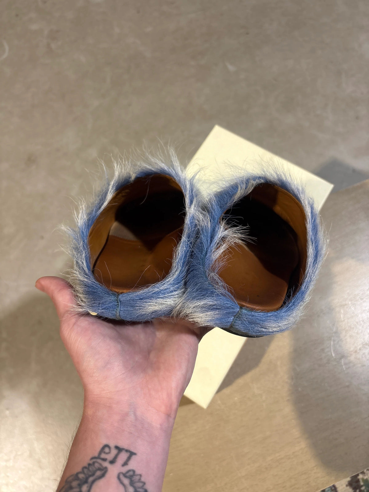 Marni Fussbett Slide Used Blue Sz 7 - Pre-Owned