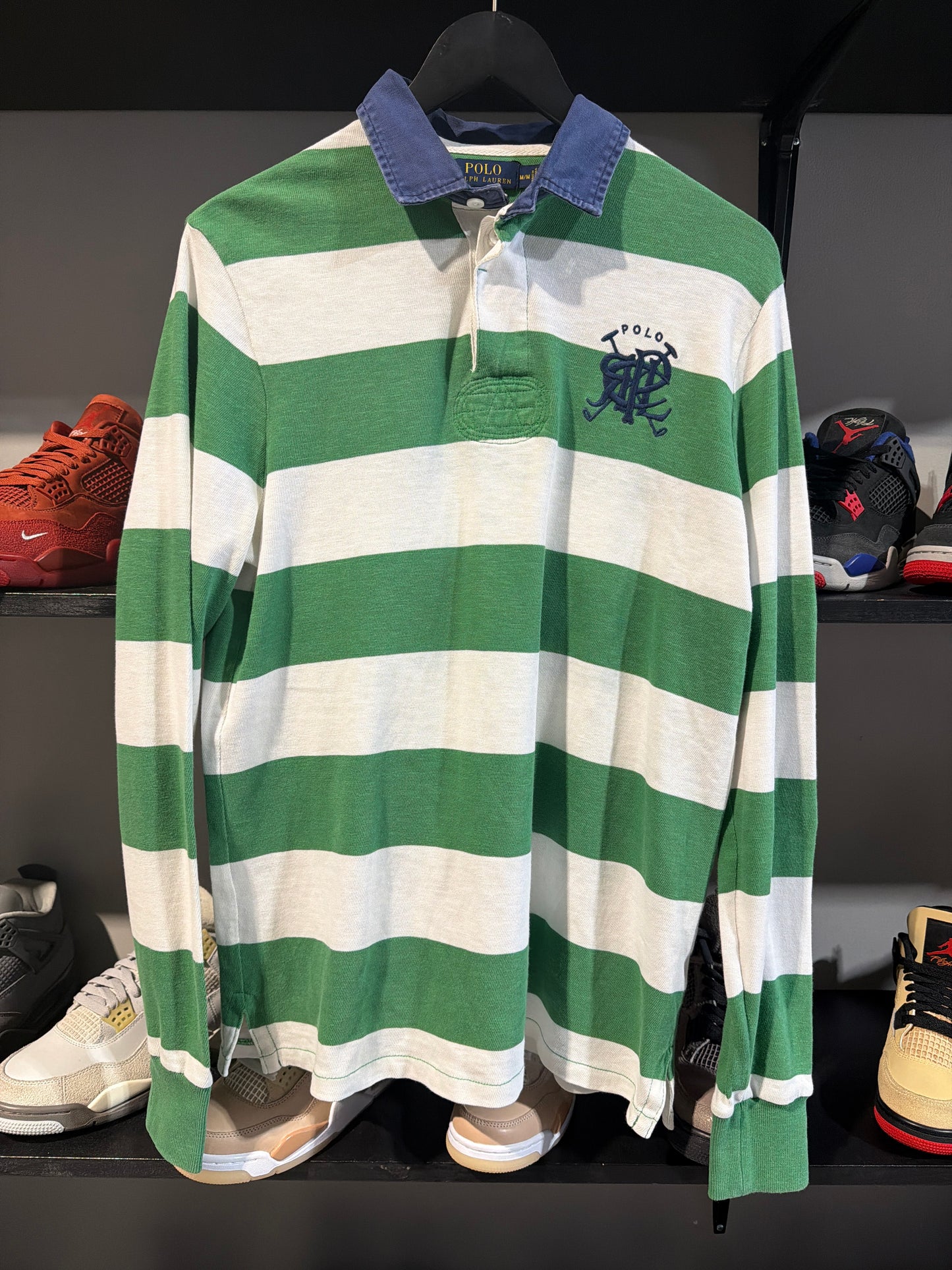 Polo Green/White Rugby Longsleeve