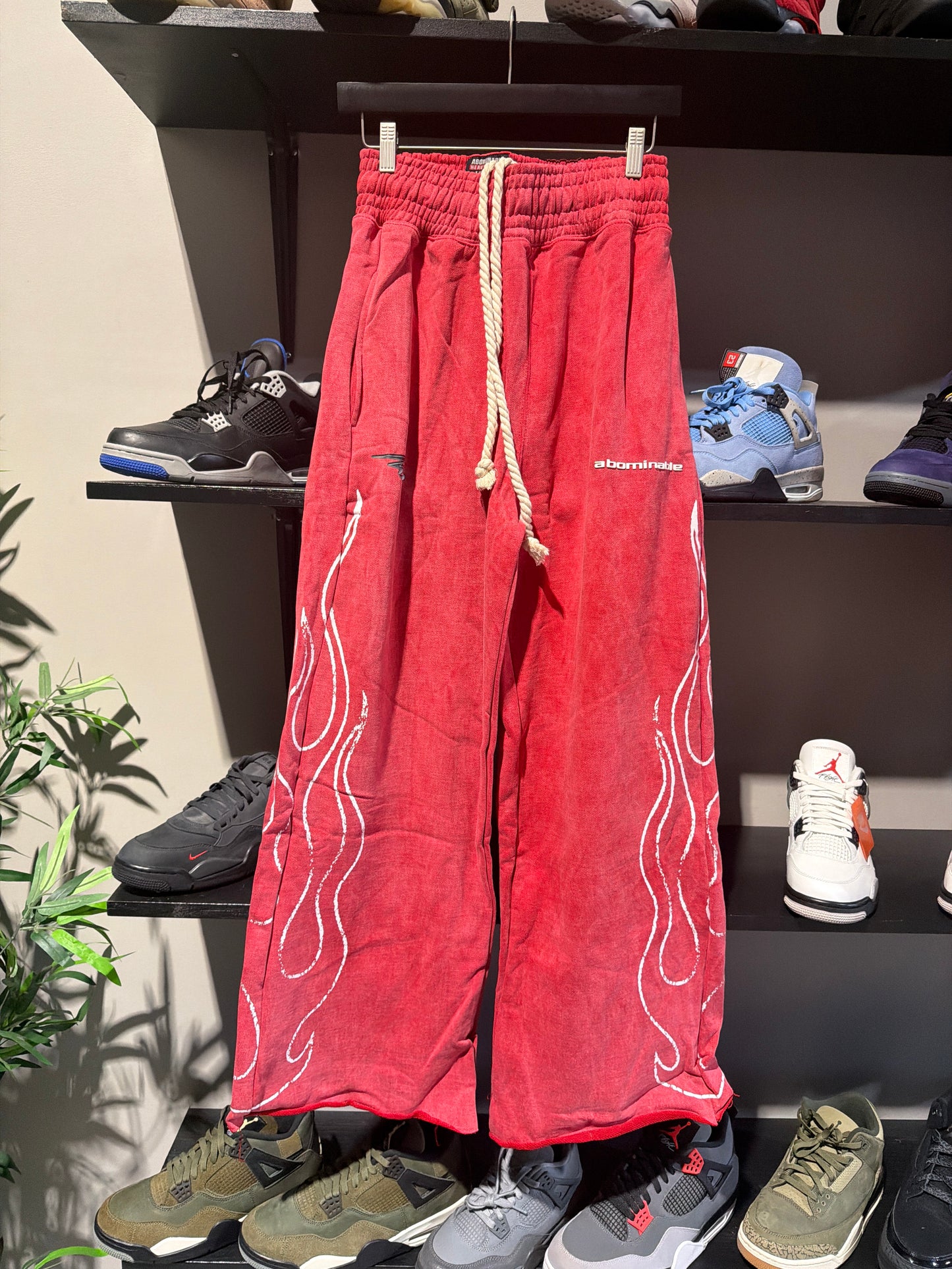 Abominable Red/White Flame Hoodie/Sweats Set