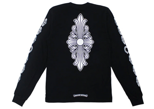 chrome hearts floral cross long sleeve black
