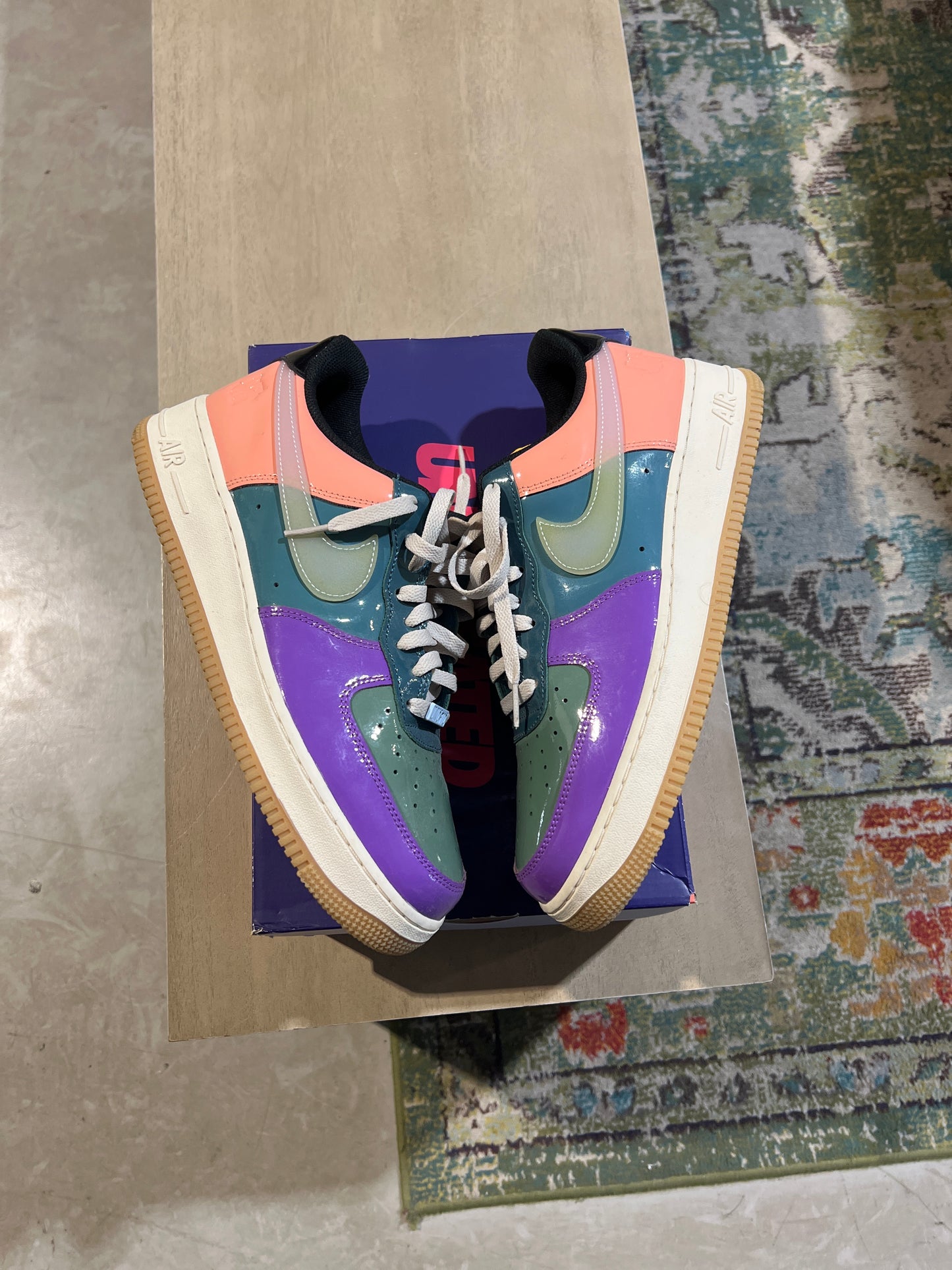 Undefeated x Air Force 1 Low Celestine Blue Used Sz 11