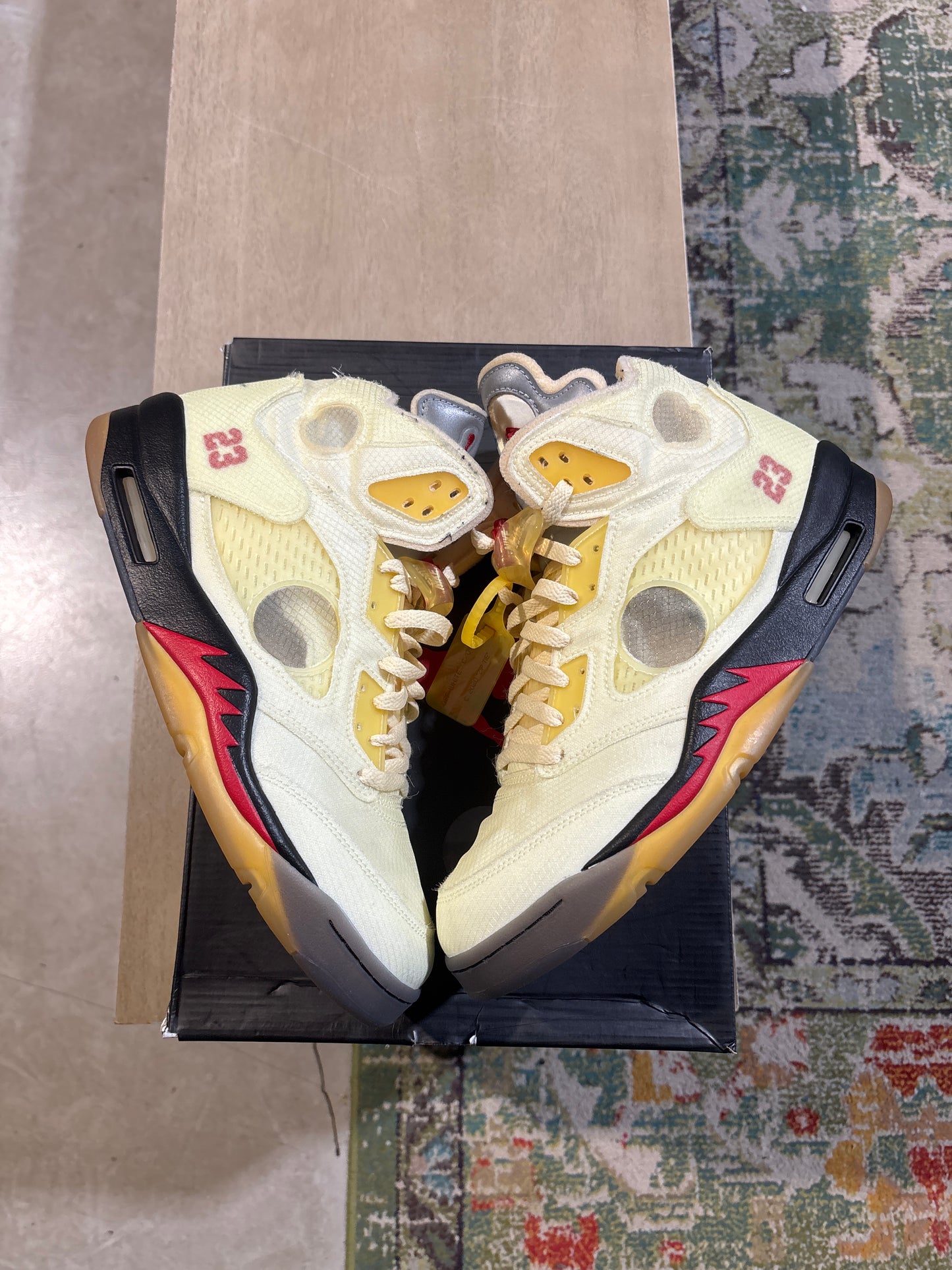 Jordan 5 Off-white Sail Used Sz 12