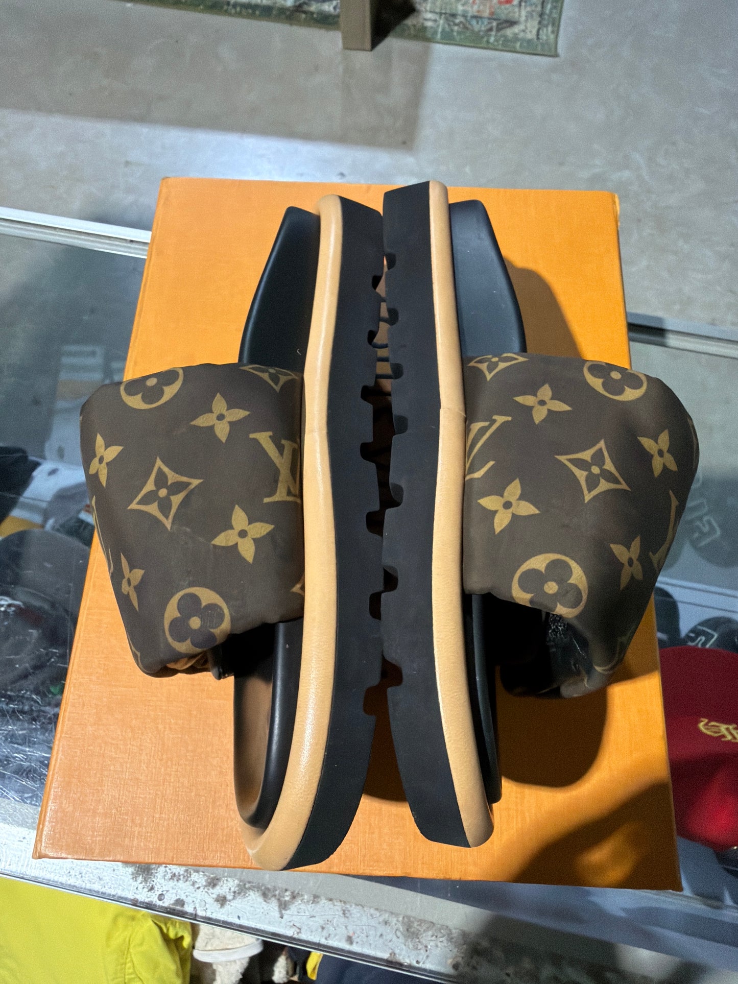 Louis Vuitton Monogram Pillow Flat Slide Used Sz 5