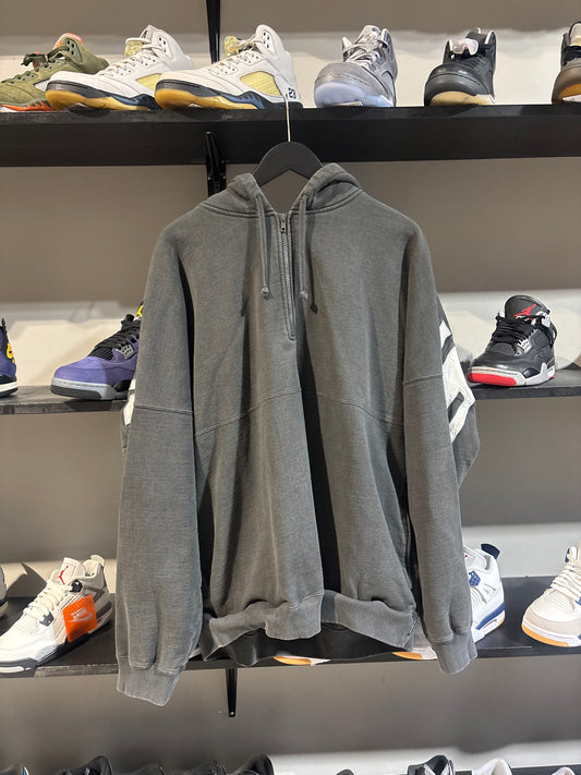 Supreme Grey/White Quarter Zip Hoodie