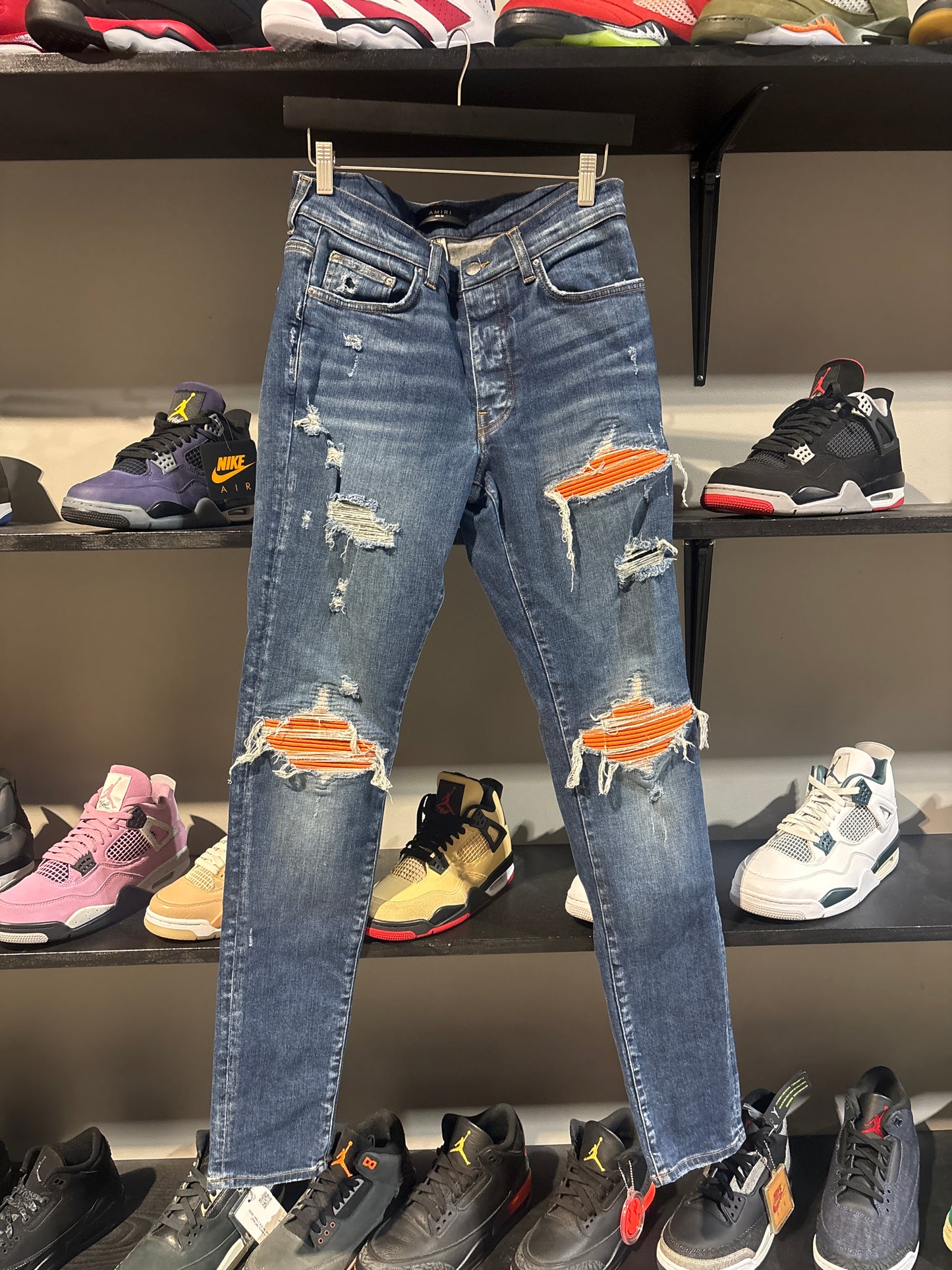 Amiri Jeans Orange Patches