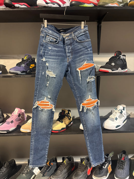 Amiri Jeans Orange Patches