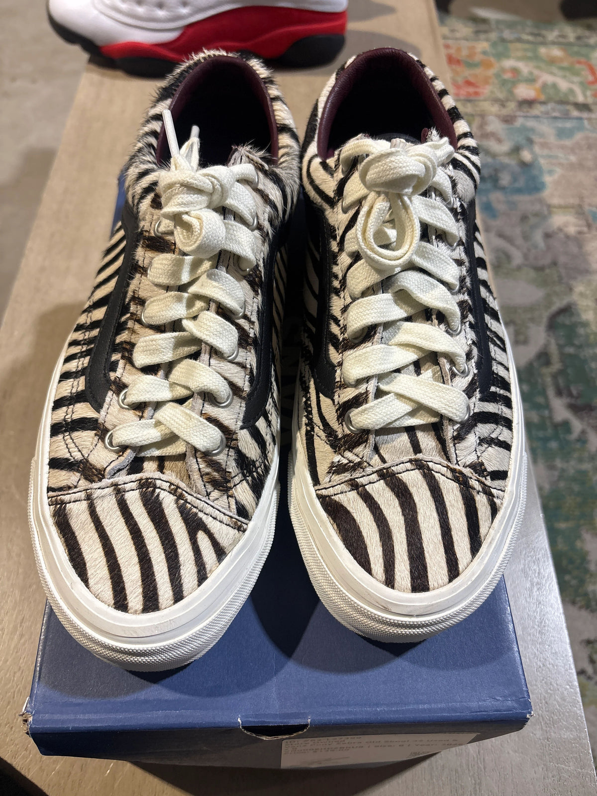 Vans Pony Zebra Old Skool 36 Used Sz 8 - Pre-Owned