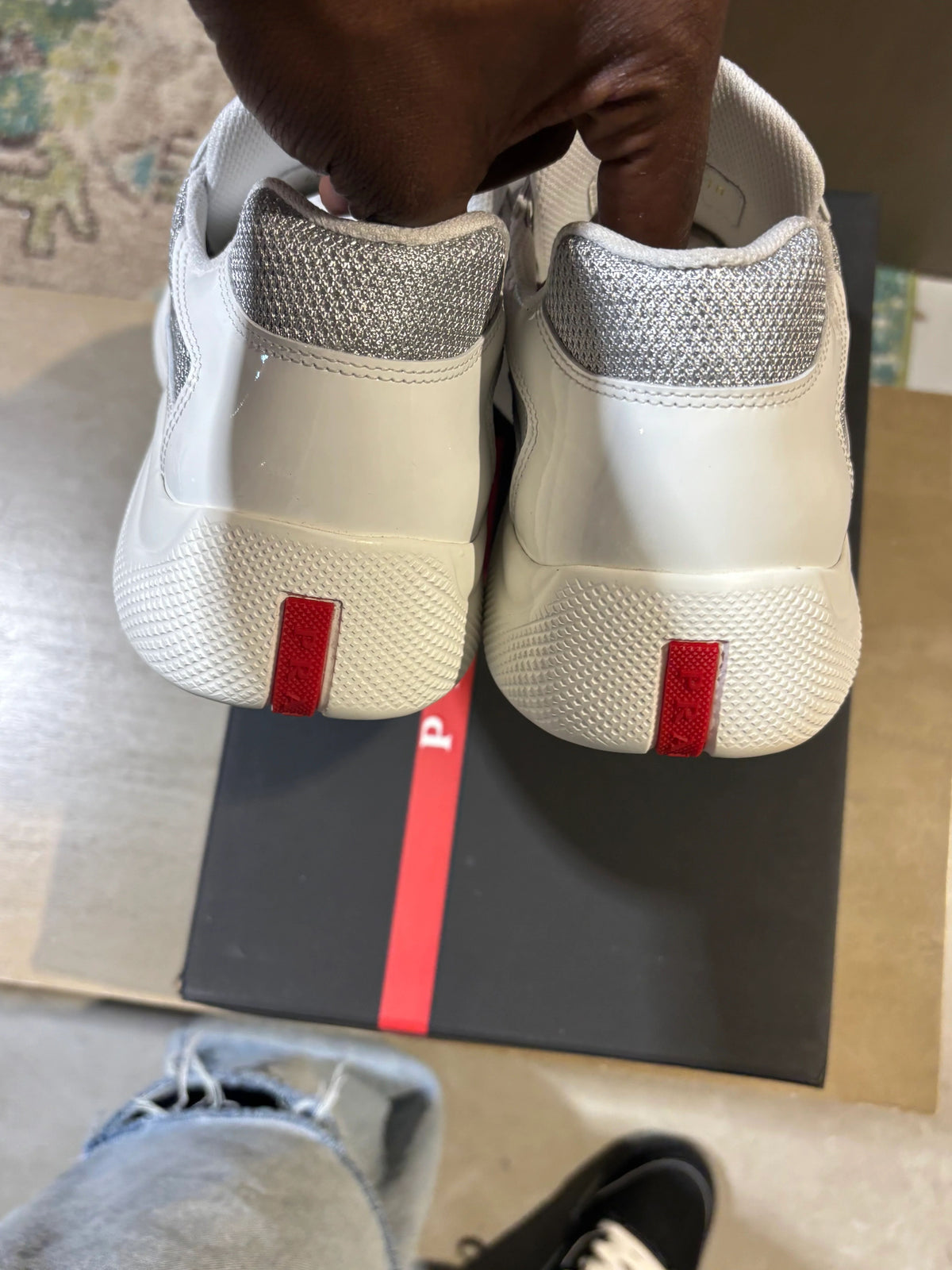 Prada Cup White/Silver Used Sz 10 - Pre-Owned